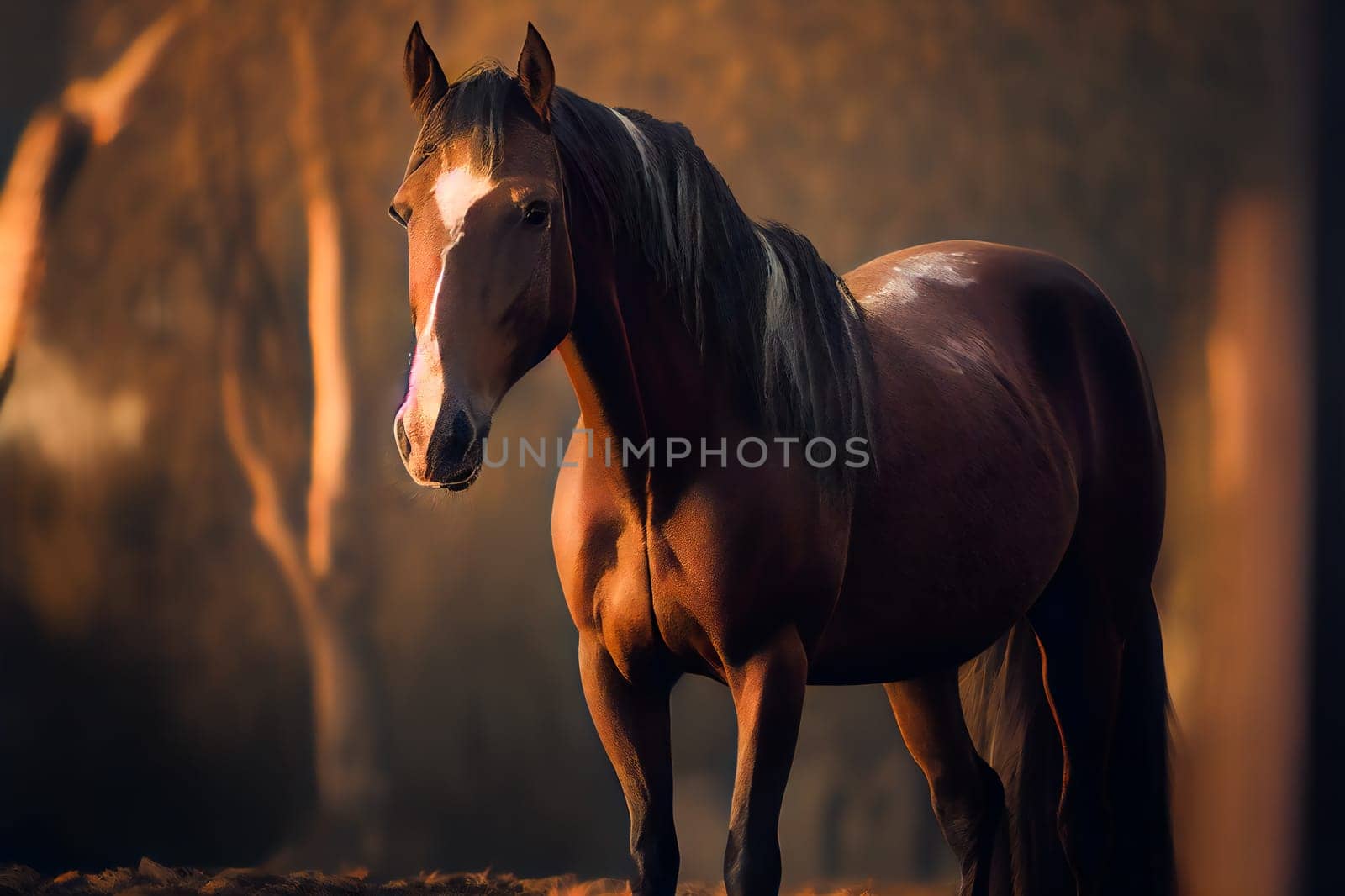 Beautiful horse.  Generative AI.