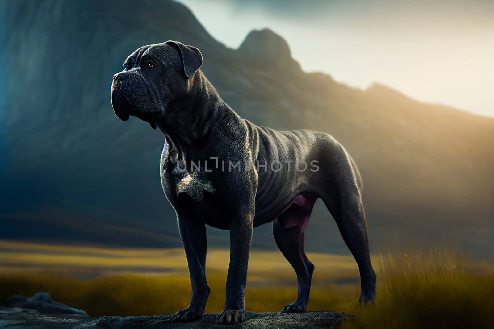 Cane Corso Dog.  Generative AI.