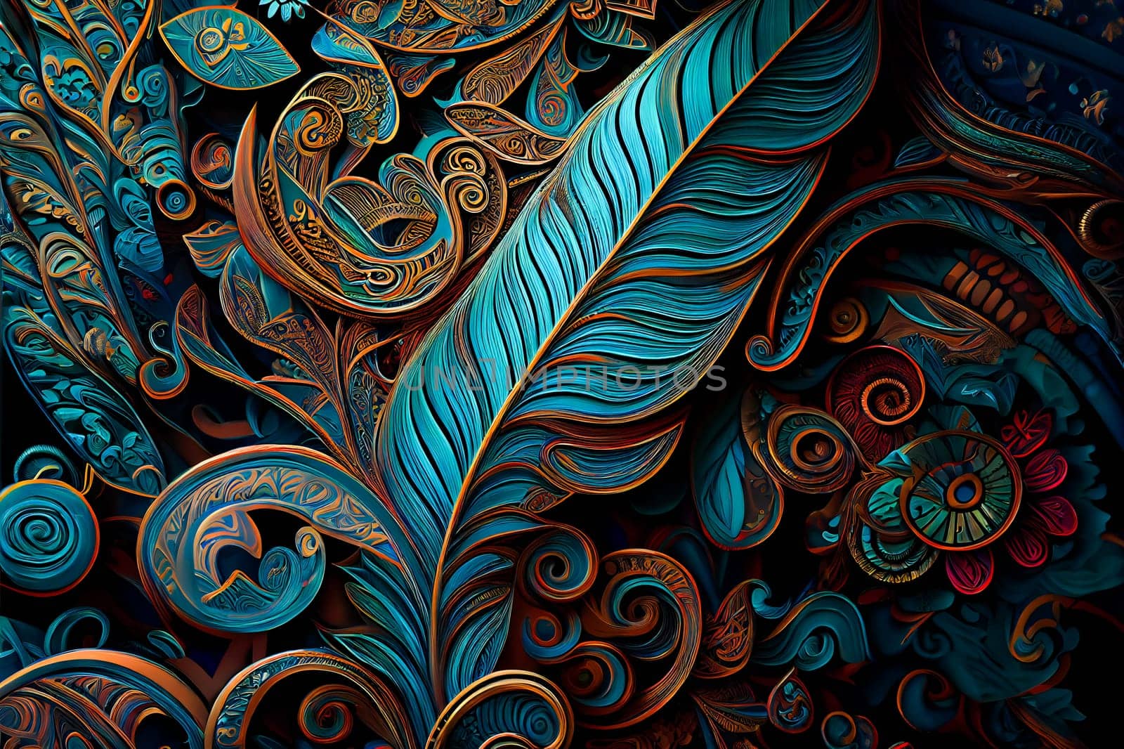 Seamless paisley background. Generative AI.