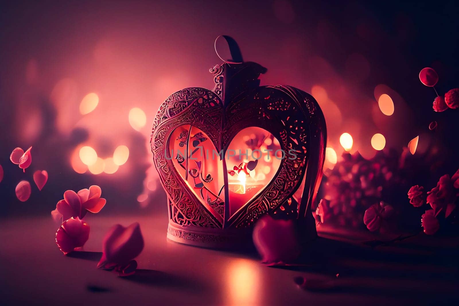 Valentine's day red background.  Generative AI.