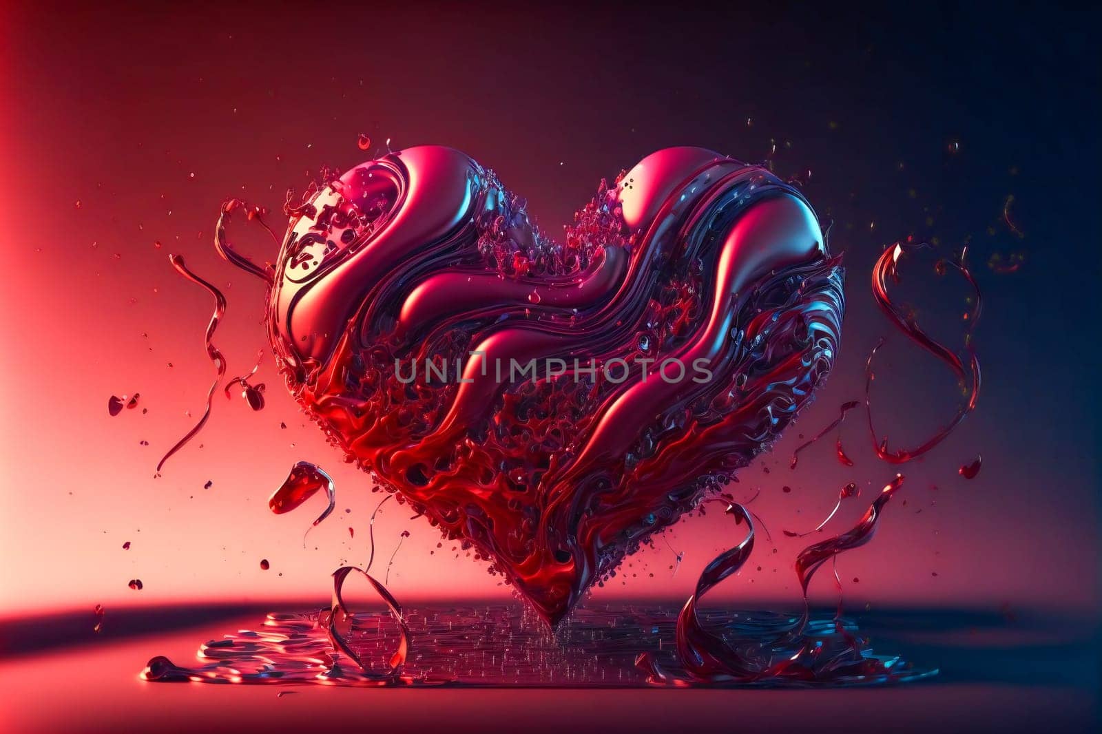 Valentines Day Background.  Heart.  Image created with Generative AI technology.