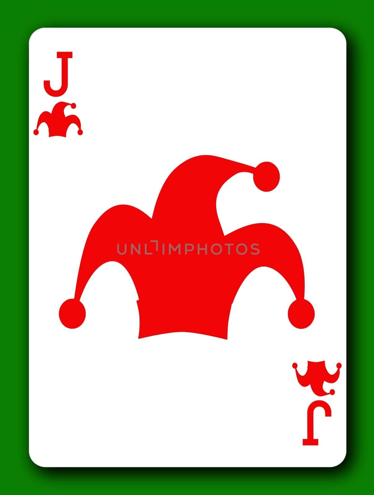 A Color Joker playing card with clipping path to remove background and shadow 3d illustration
