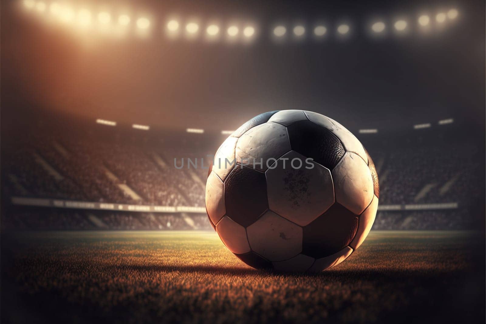 Soccer ball in soccer game field