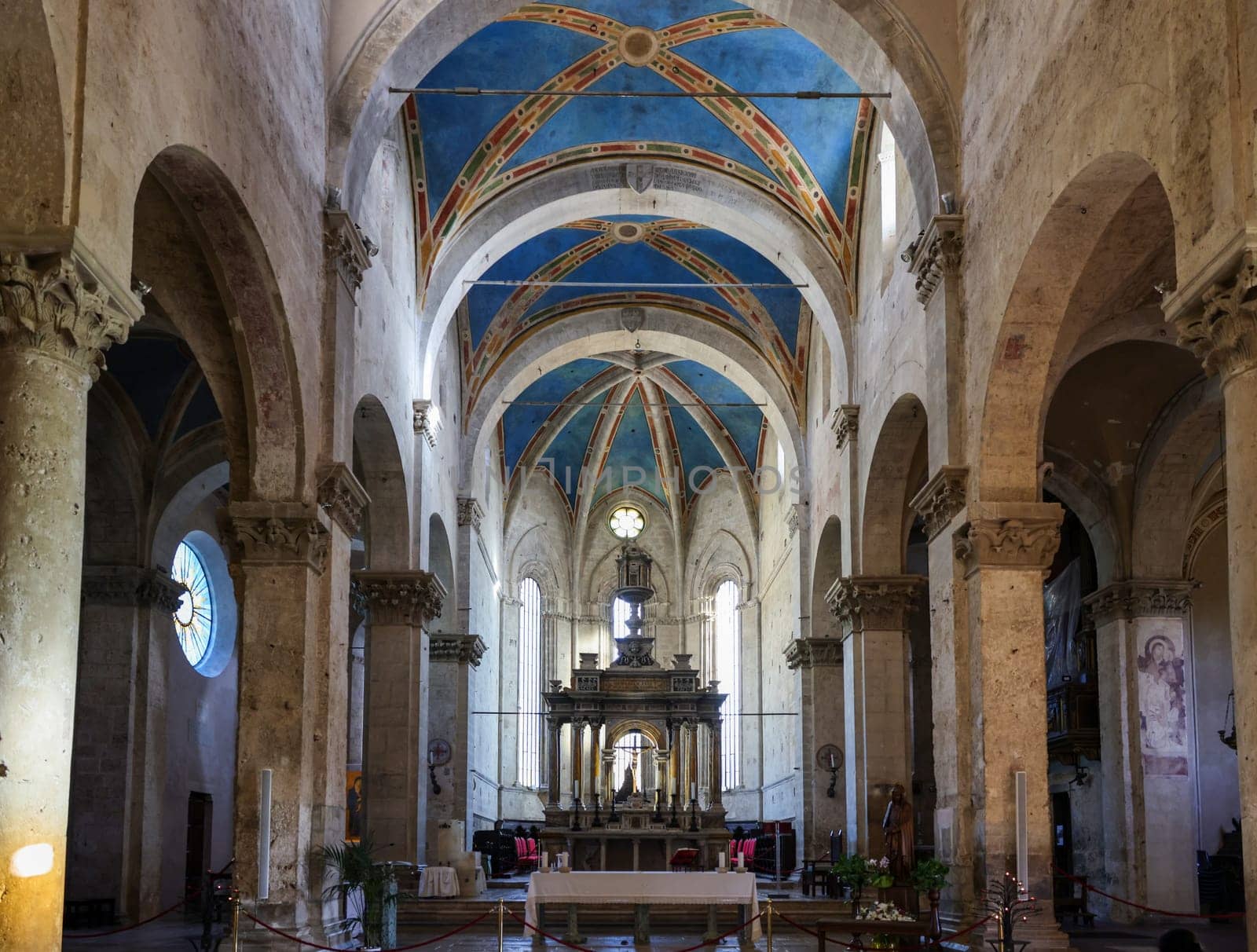 Massa Marittima, Italy - Sept 11, 2022: Interior of cathedral of Saint Cerbonius in Massa Marittima. Italy