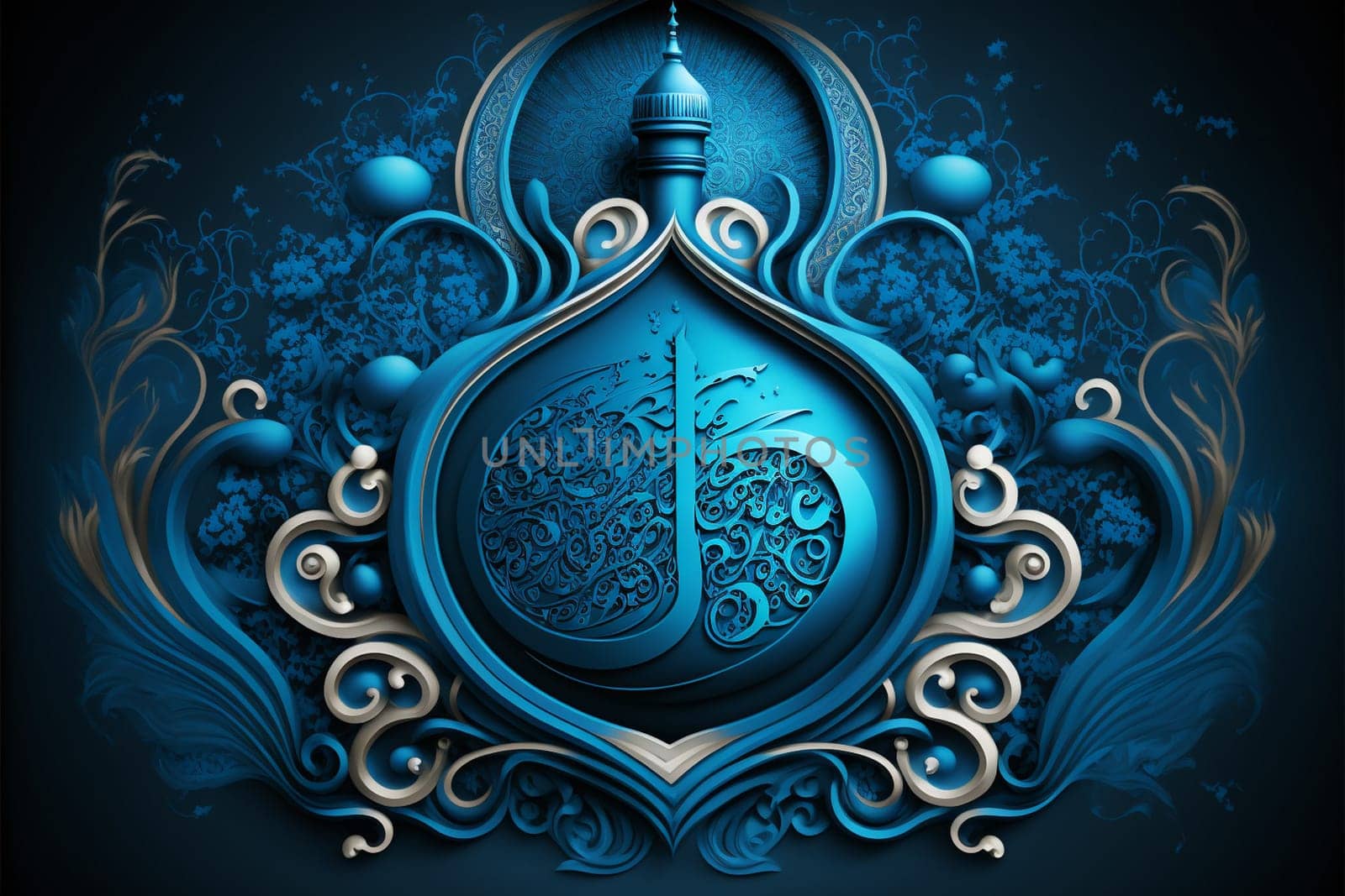 Abstract Ramadan Kareem background. Digital 3D illustration