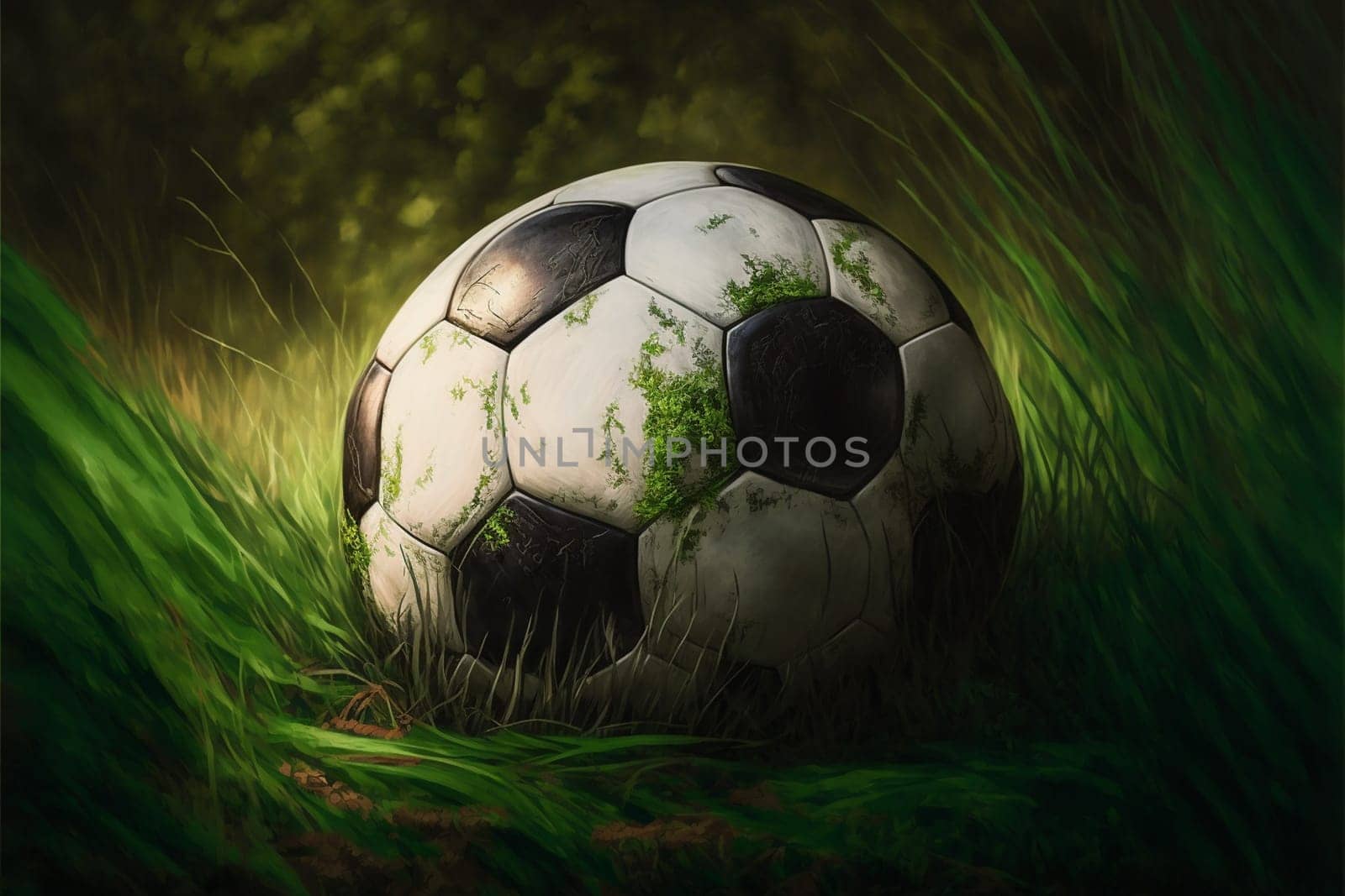 Soccer ball in green grass