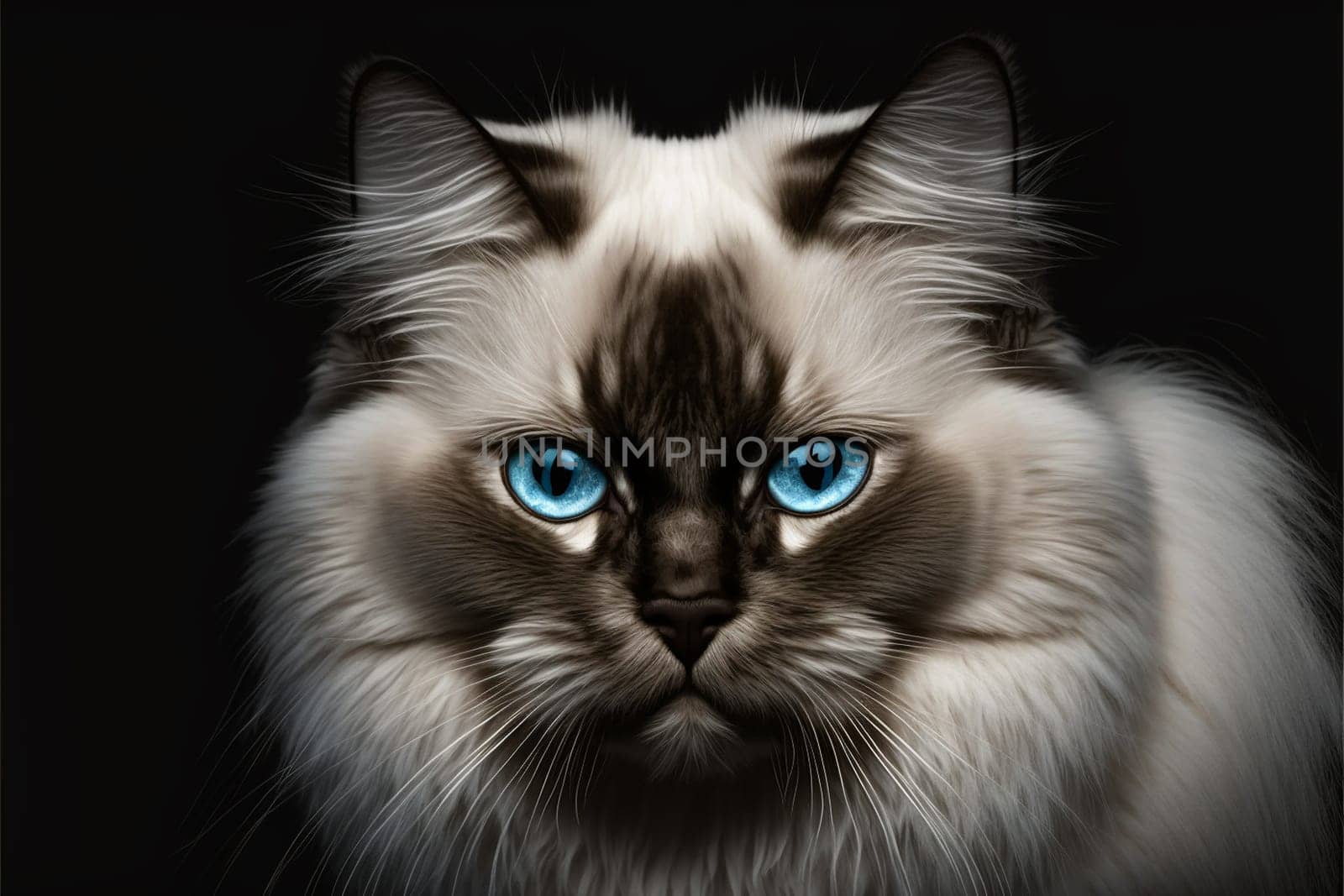 Cute birman cat portrait