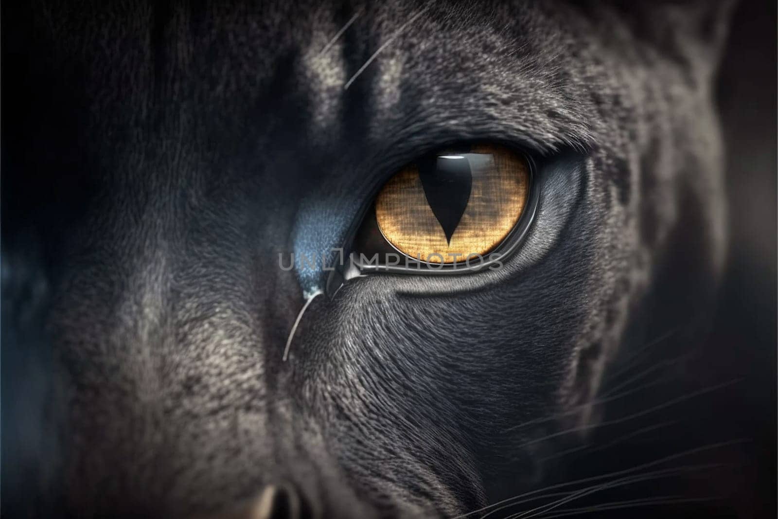 Black panther face on black background