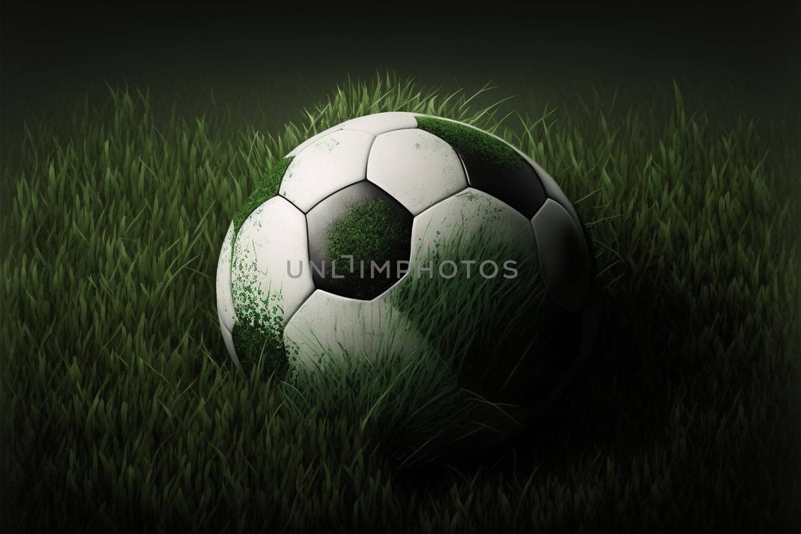 Soccer ball in green grass