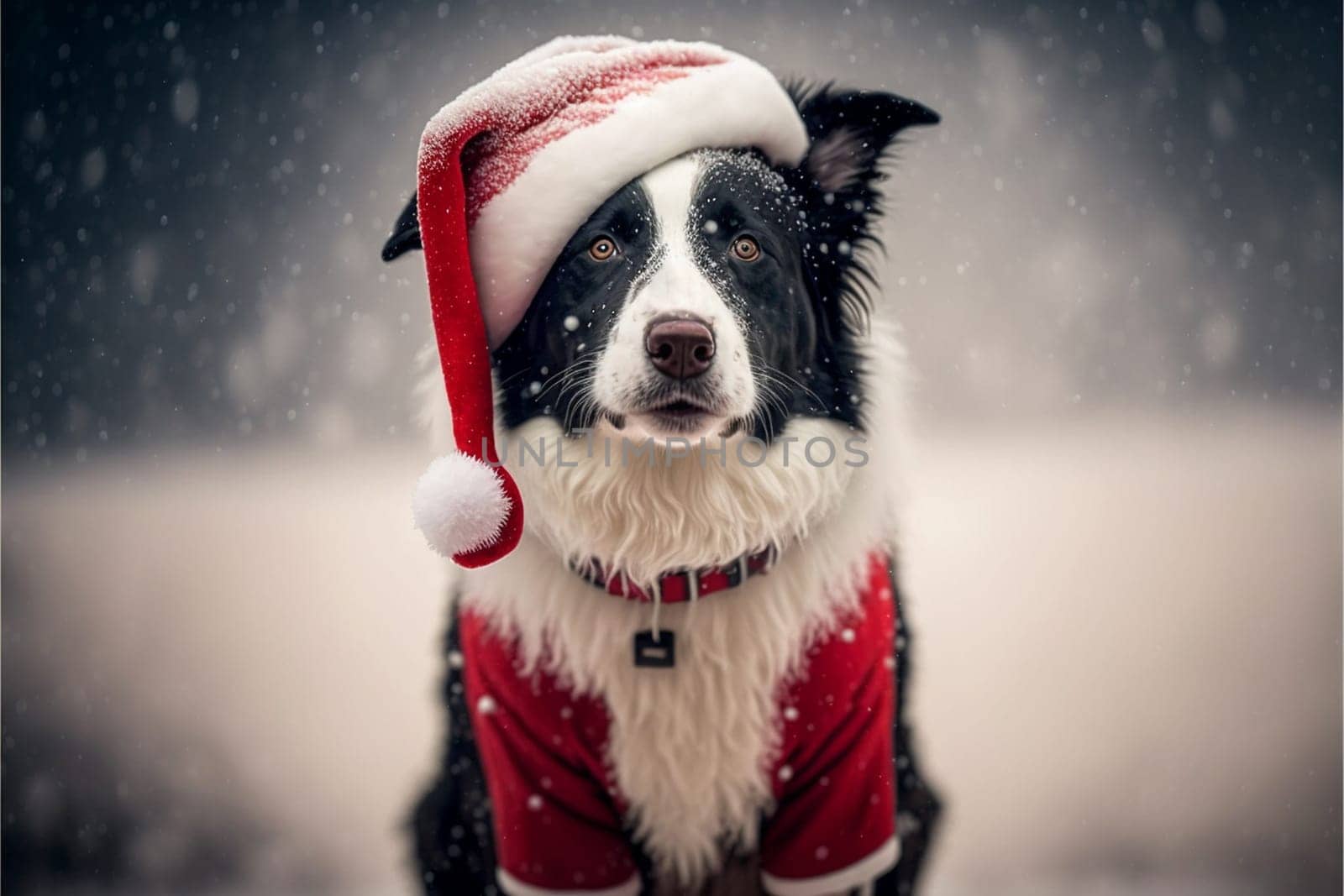 Christmas border collie, holiday concept