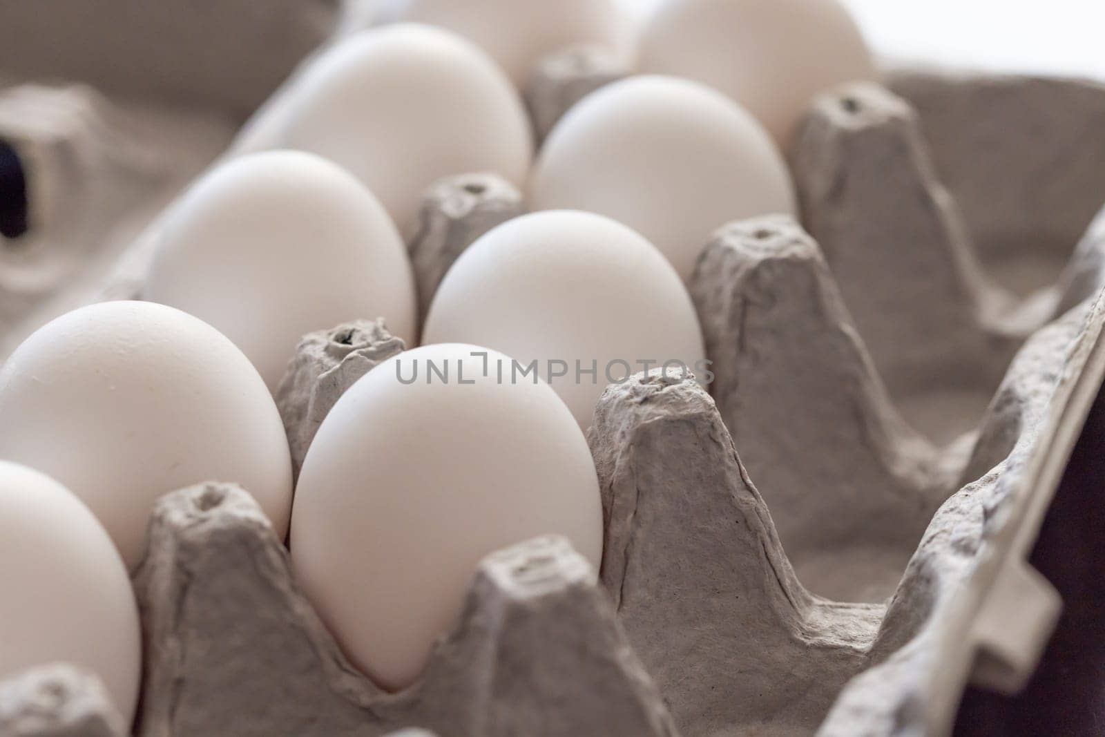 Carton of White Chicken Eggs.