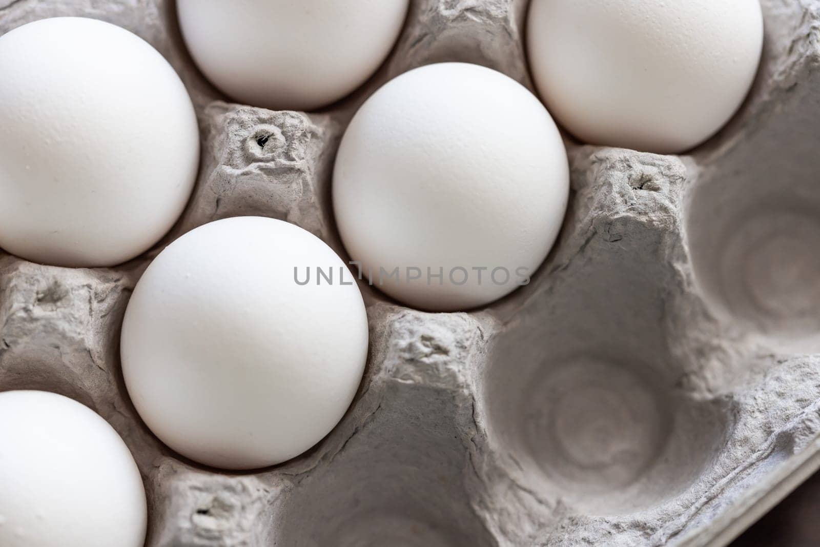 Carton of White Chicken Eggs.