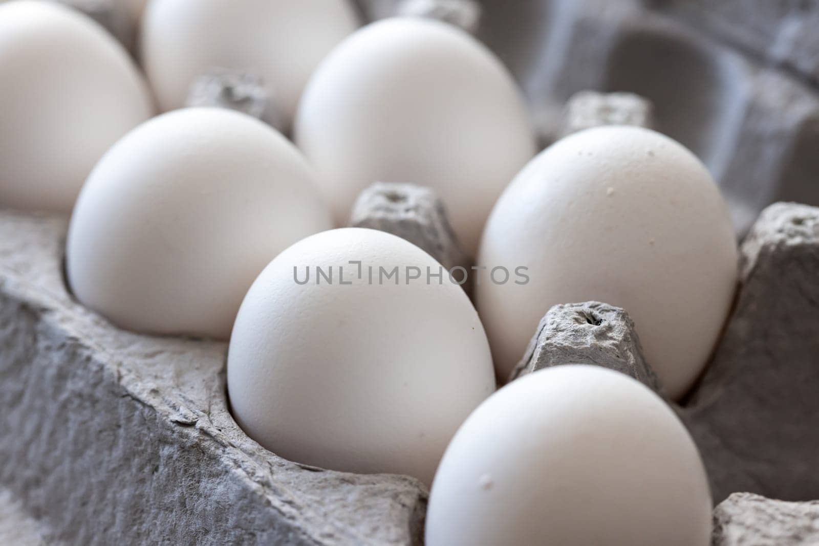 Carton of White Chicken Eggs.