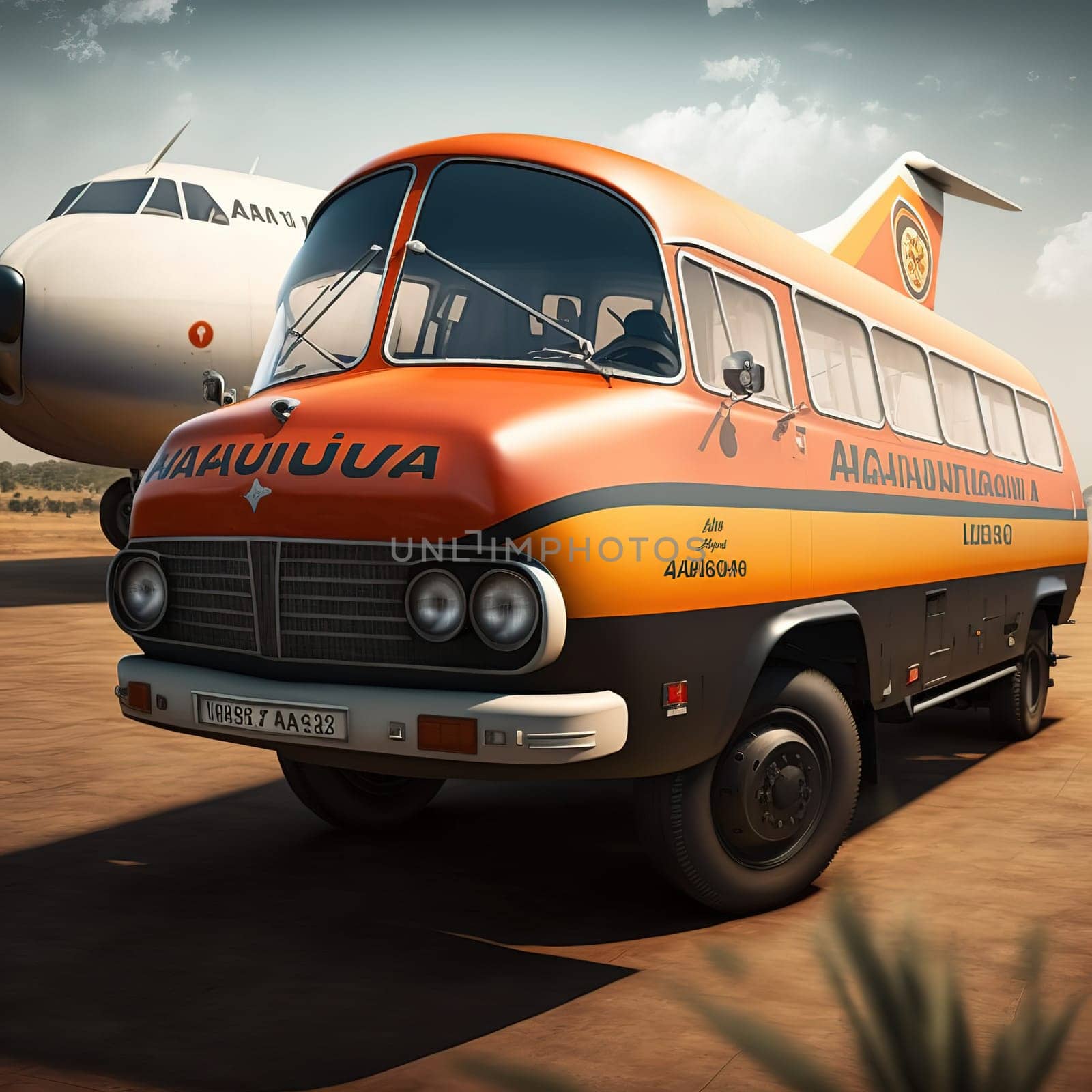The painting depicts a fleet of TAAG Angola Airlines aircraft, the national flag carrier of Angola. The image is generated with the use of an AI.