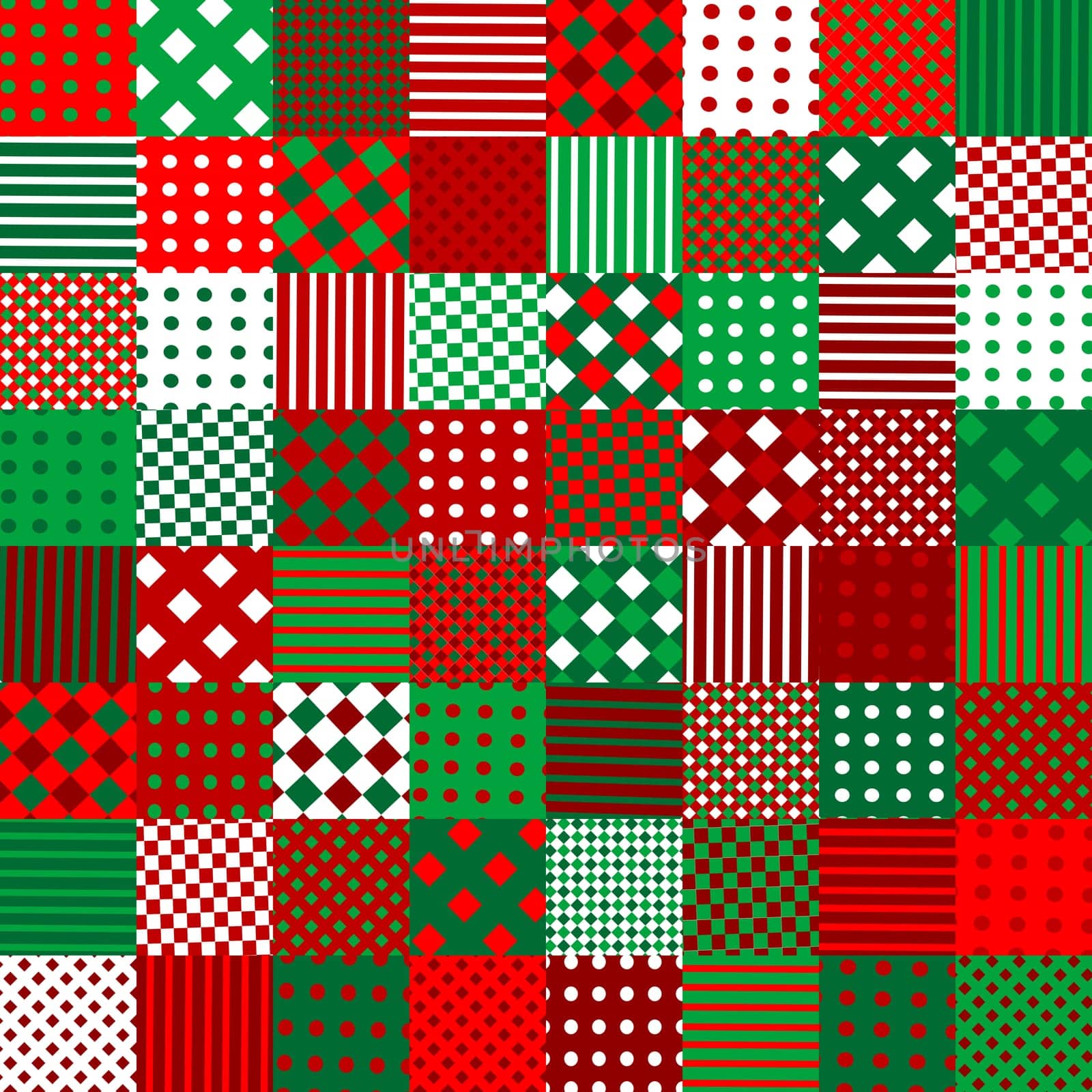 Christmas geometrical pattern in patchwork style  for background, wrapping paper, fabric