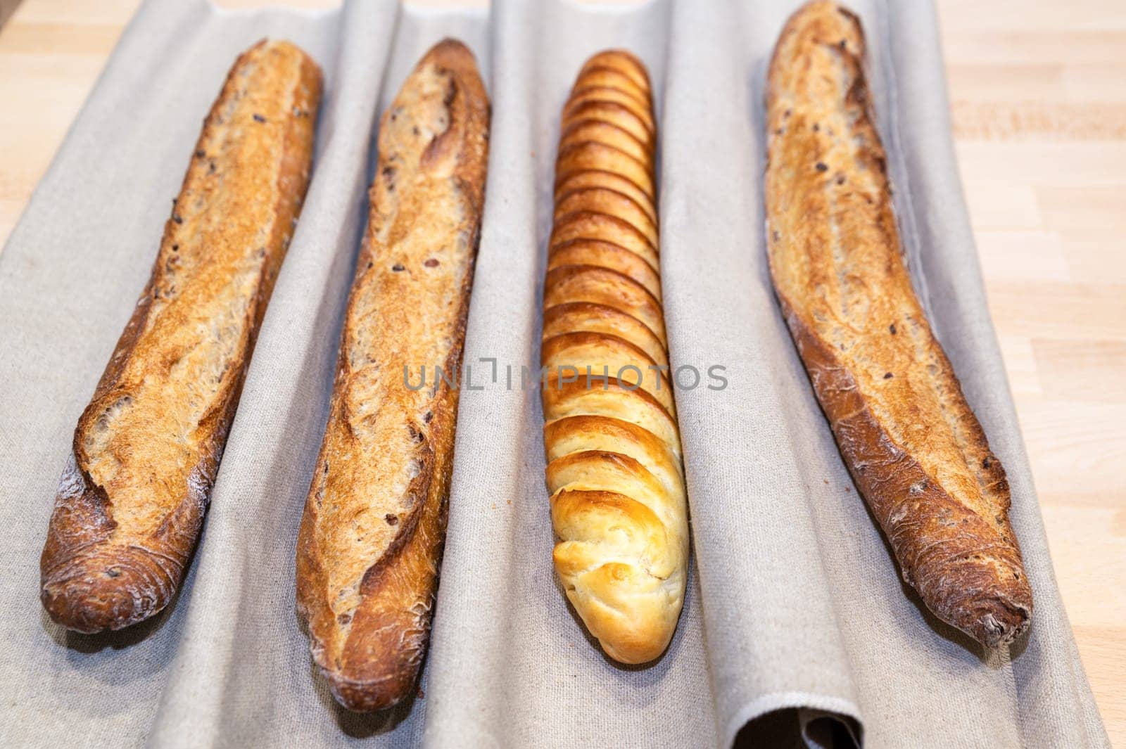 Tasted and fresh beautiful bread named french baguette