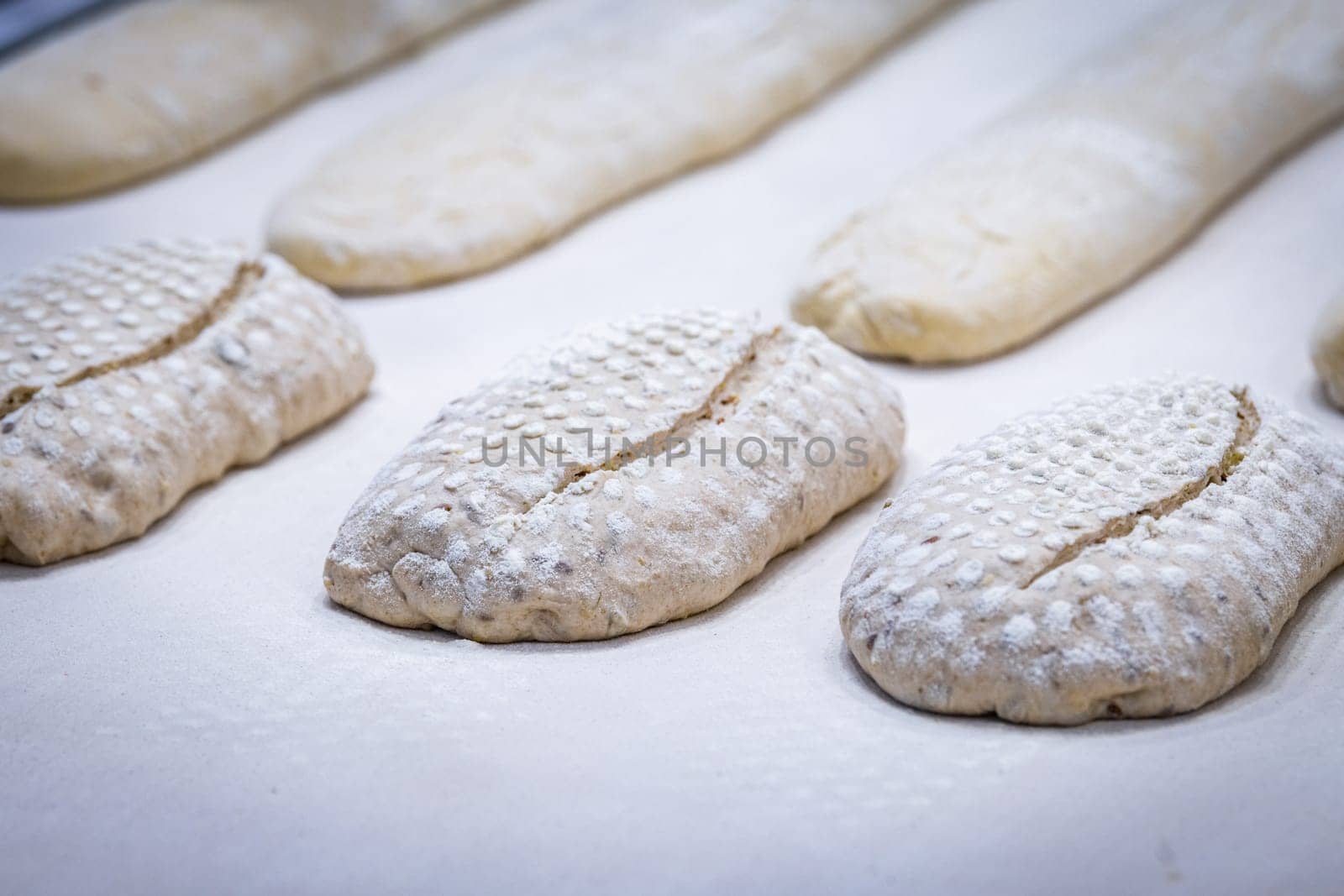 Tasted, special and fresh beautiful french raw bread