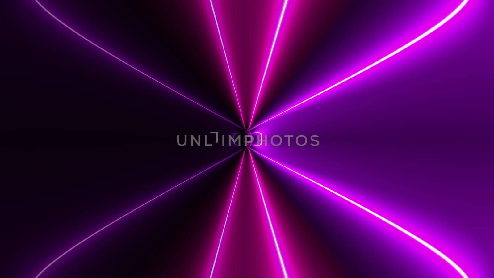 Neon lines tunnel. Computer generated 3d render