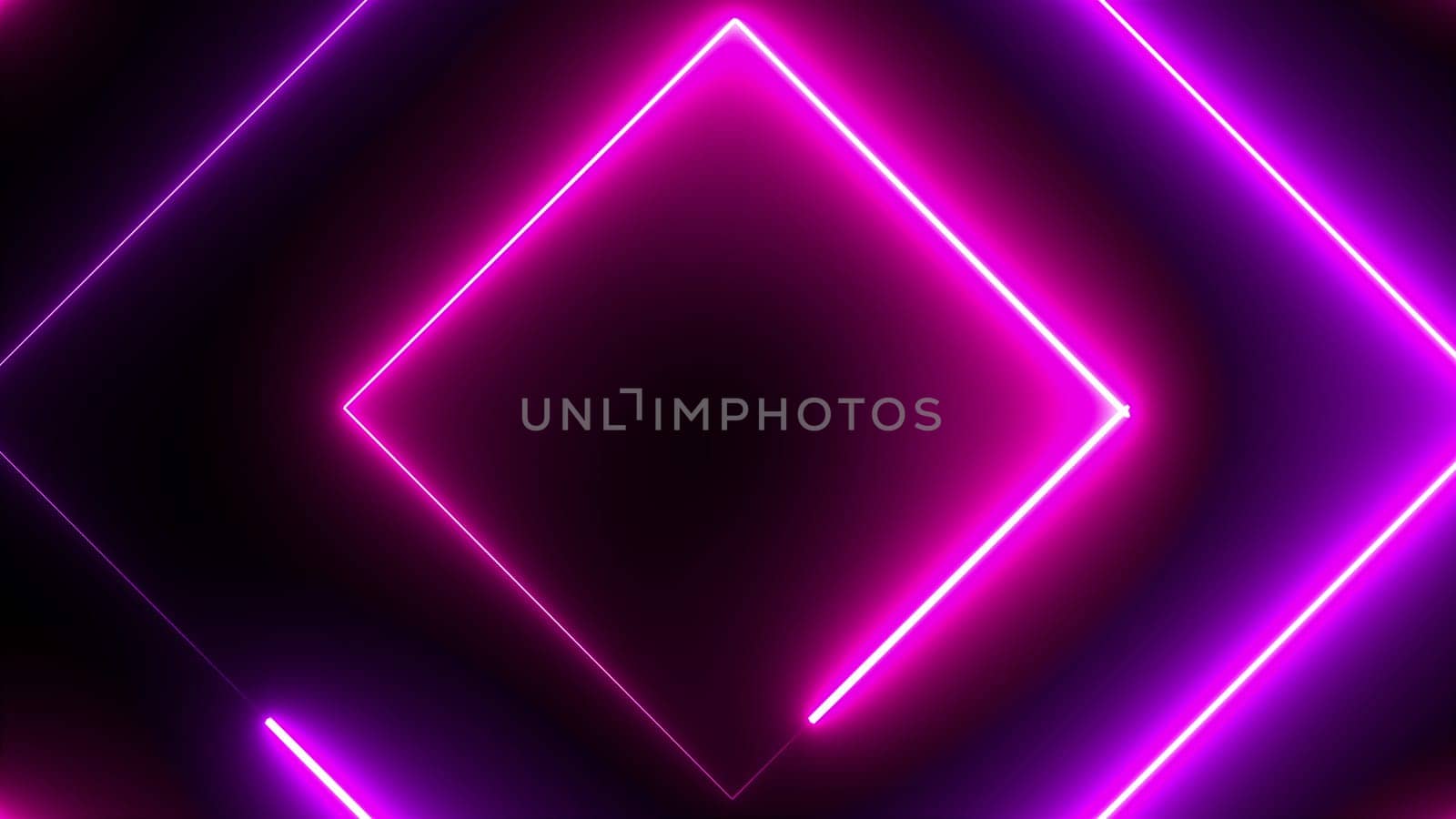 Neon polygons. Computer generated 3d render