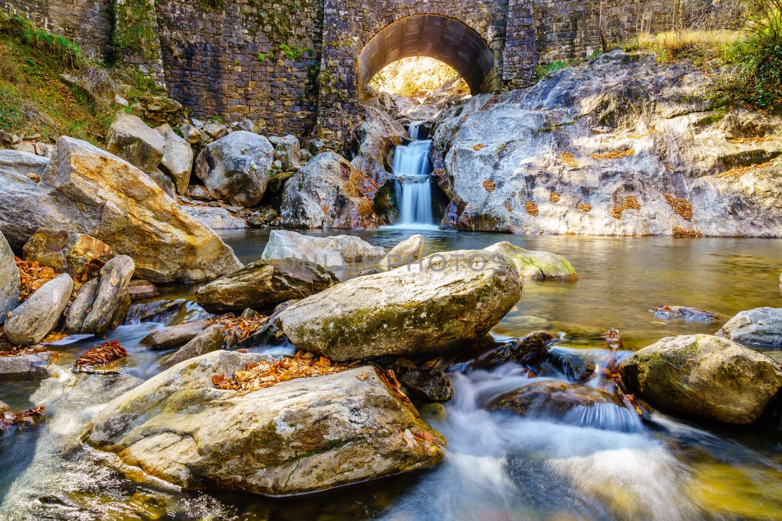 Beautiful waterfall by the Forest Heritage National Scenic Byway in North Carolina
