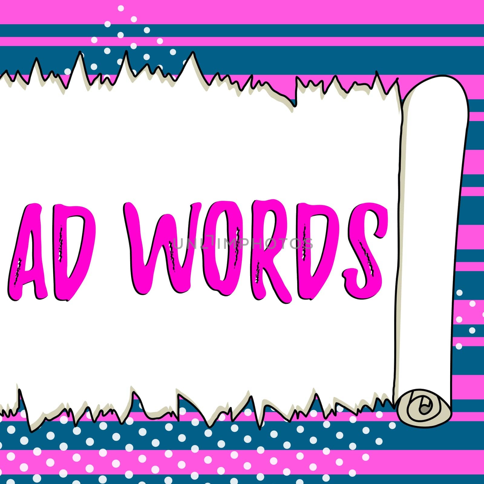 Sign displaying Ad Words, Internet Concept oversee and control the various advertising activities