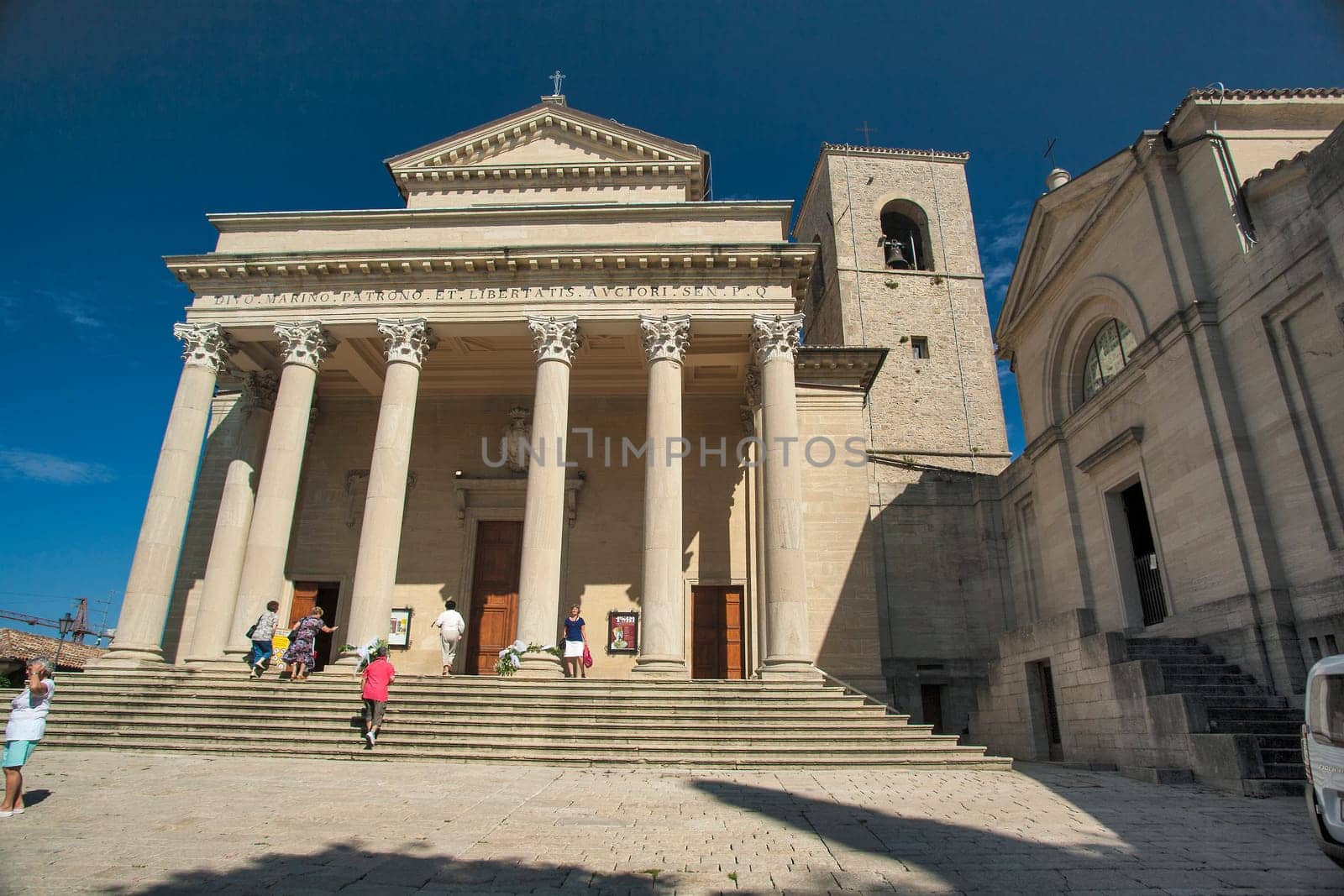 Basilica del Santo, San Marino. The Basilica is the main religious building in the Country since it conserves the relics of the Founder of the community of San Marino – St. Marino.