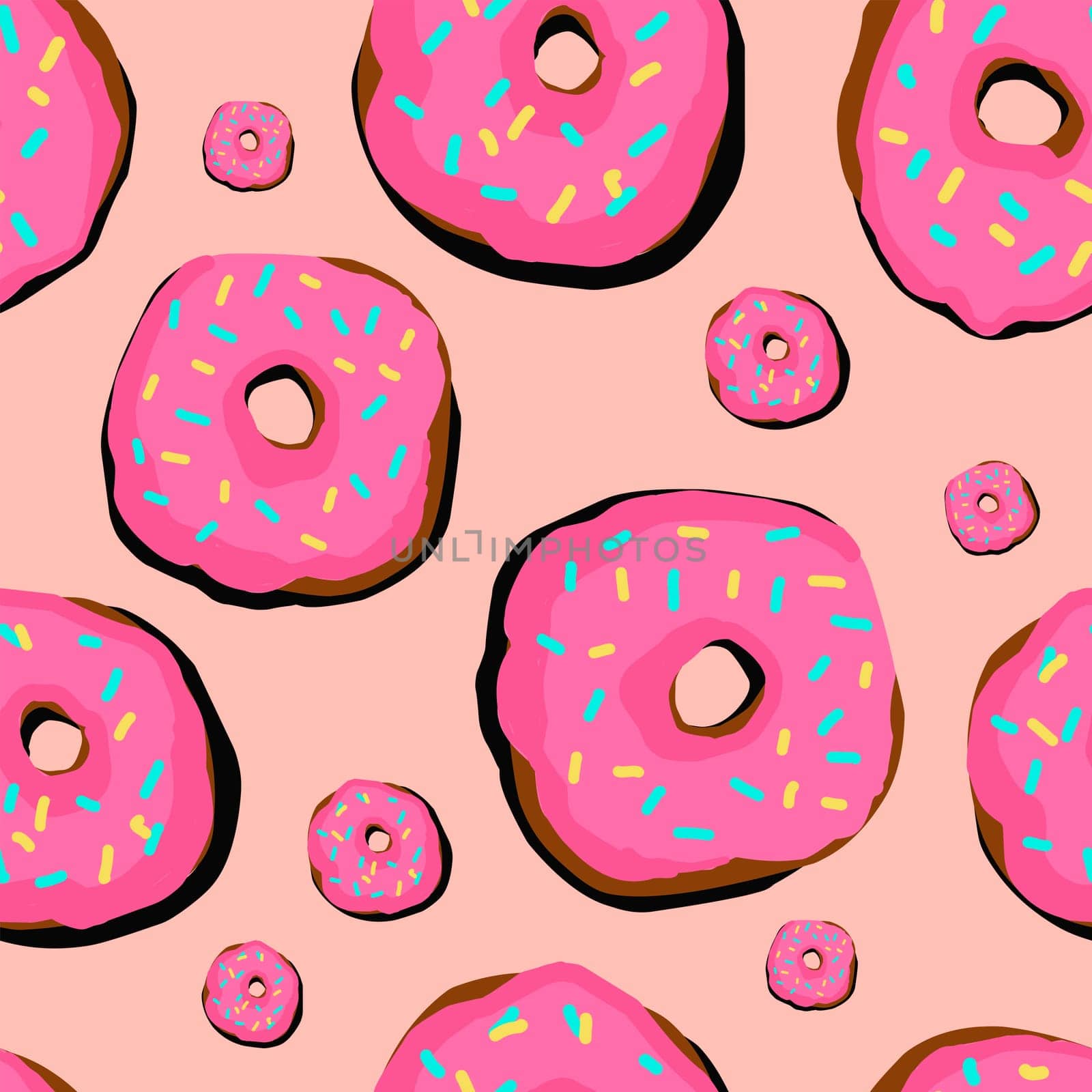 Design for children. Donut on a light background pattern.Vector seamless pattern with donuts.