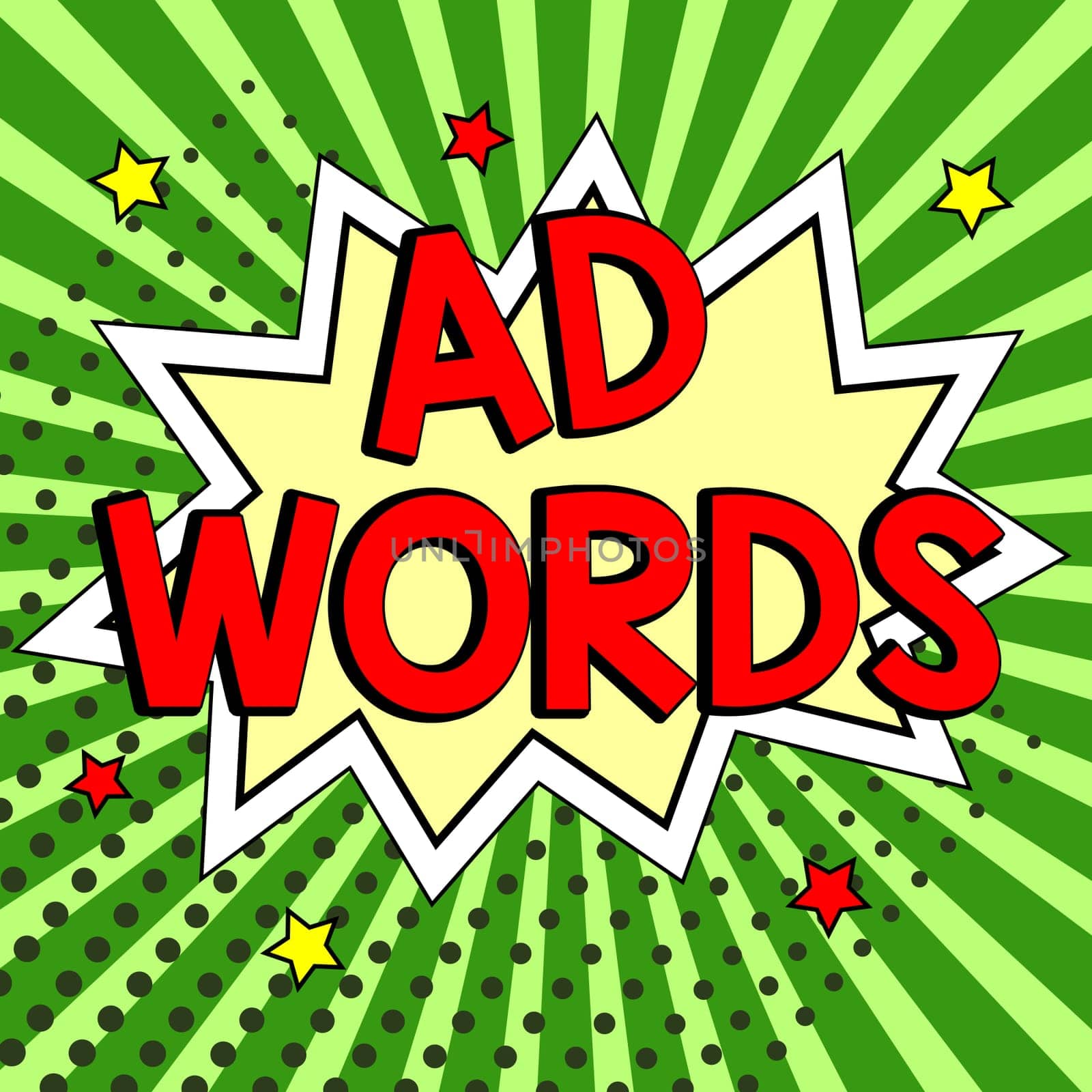 Handwriting text Ad Words, Business approach oversee and control the various advertising activities