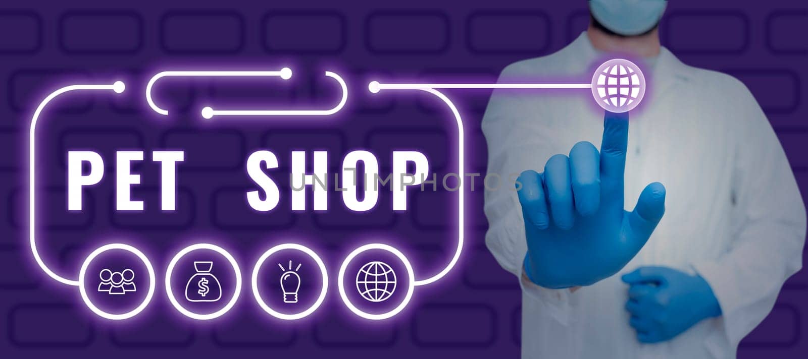 Text caption presenting Pet Shop, Conceptual photo Retail business that sells different kinds of animals to the public