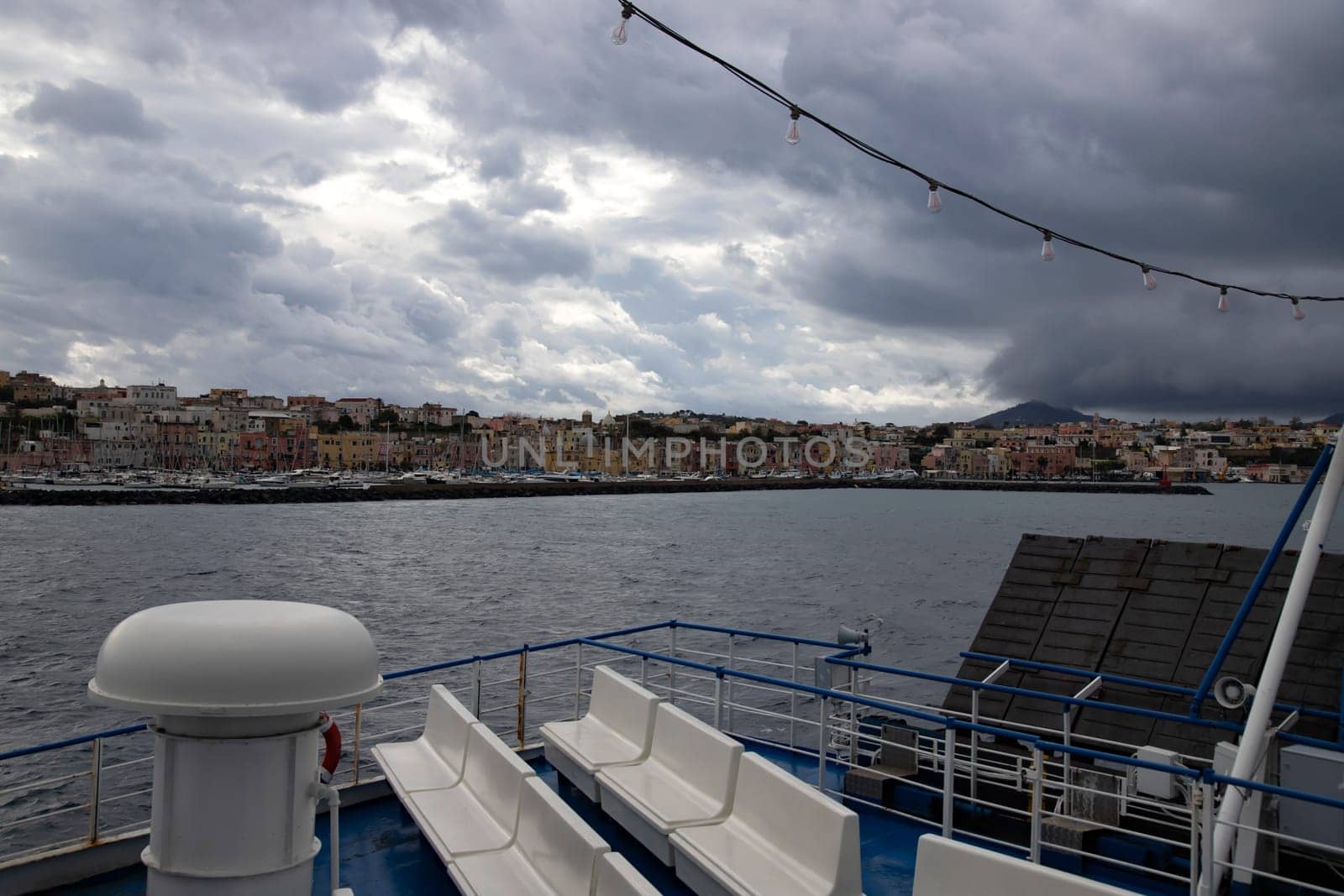 Procida Island in the storm.