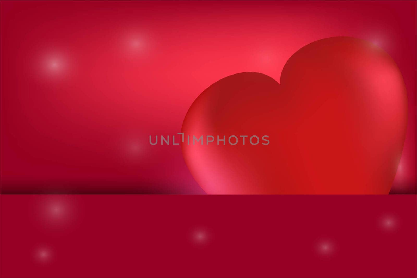 Big red heart in a red envelope with copy space. Concept for valentine's day, birthday, mother's day, women's day. Universal holiday background. Vector image.