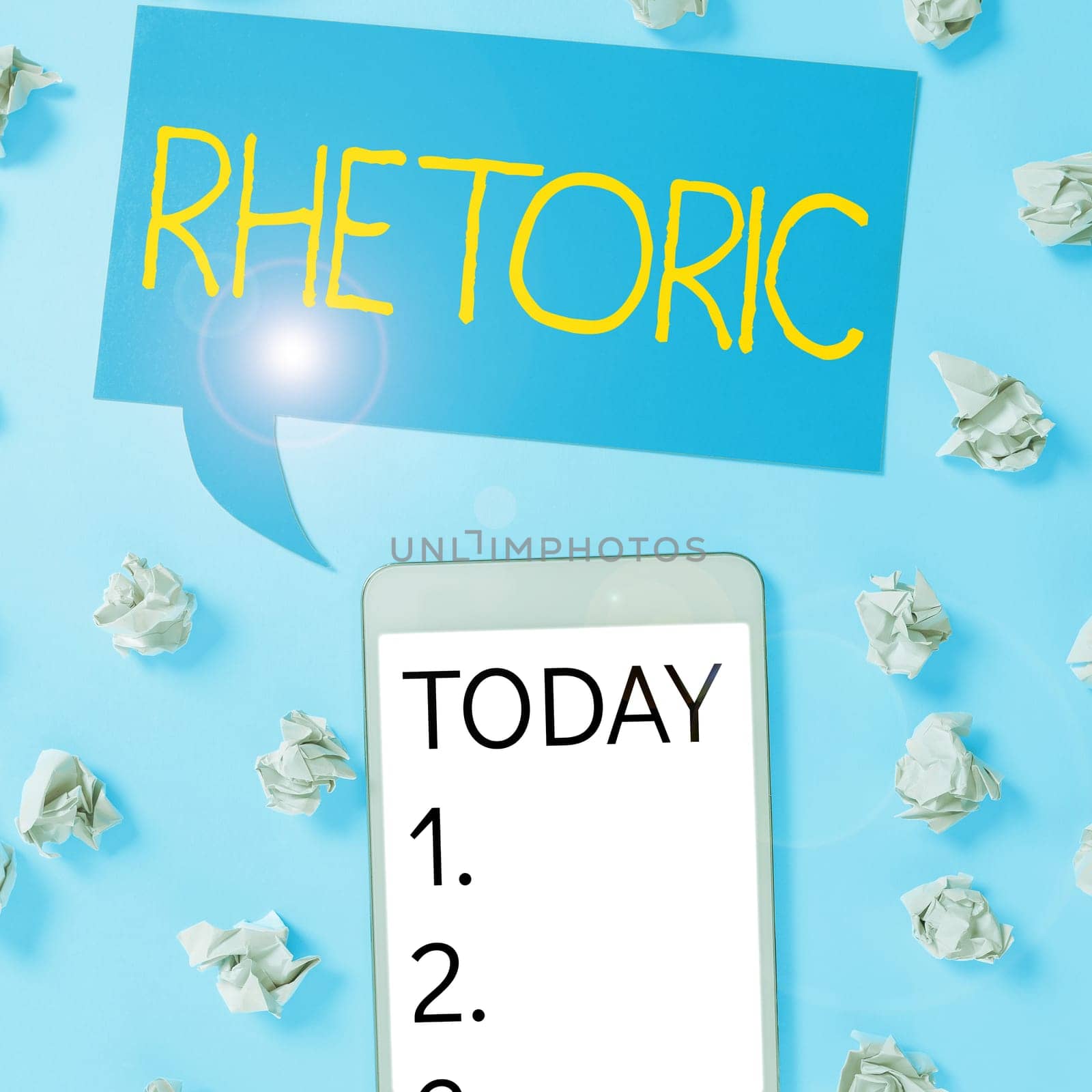 Conceptual display Rhetoric, Business idea study of writing or speaking as mean of communication or persuasion
