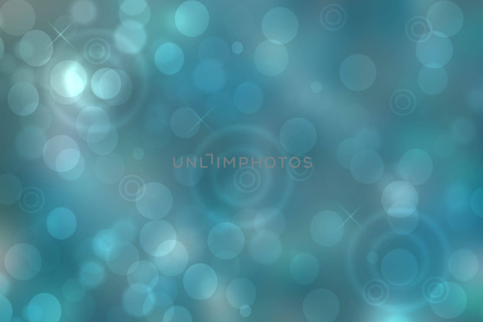 Abstract gradient of light blue turquoise dark blue white background texture with glowing circular bokeh lights. Beautiful colorful spring or summer backdrop.