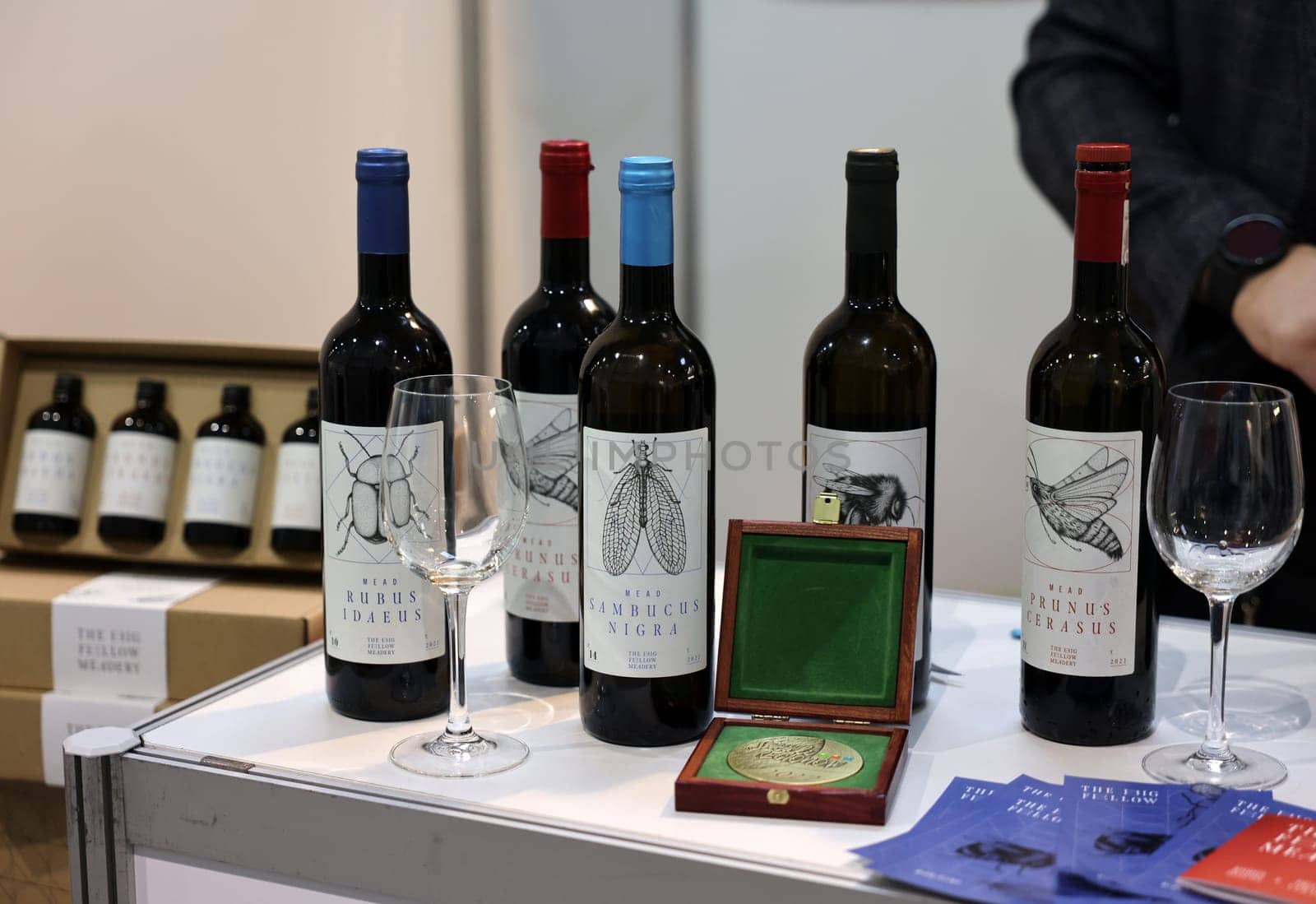 Cracow, Poland - November 17, 2022: International Wine Trade Fair ENOEXPO in Cracow. Producers of wine from all around the world meet the importers distributors and representatives.