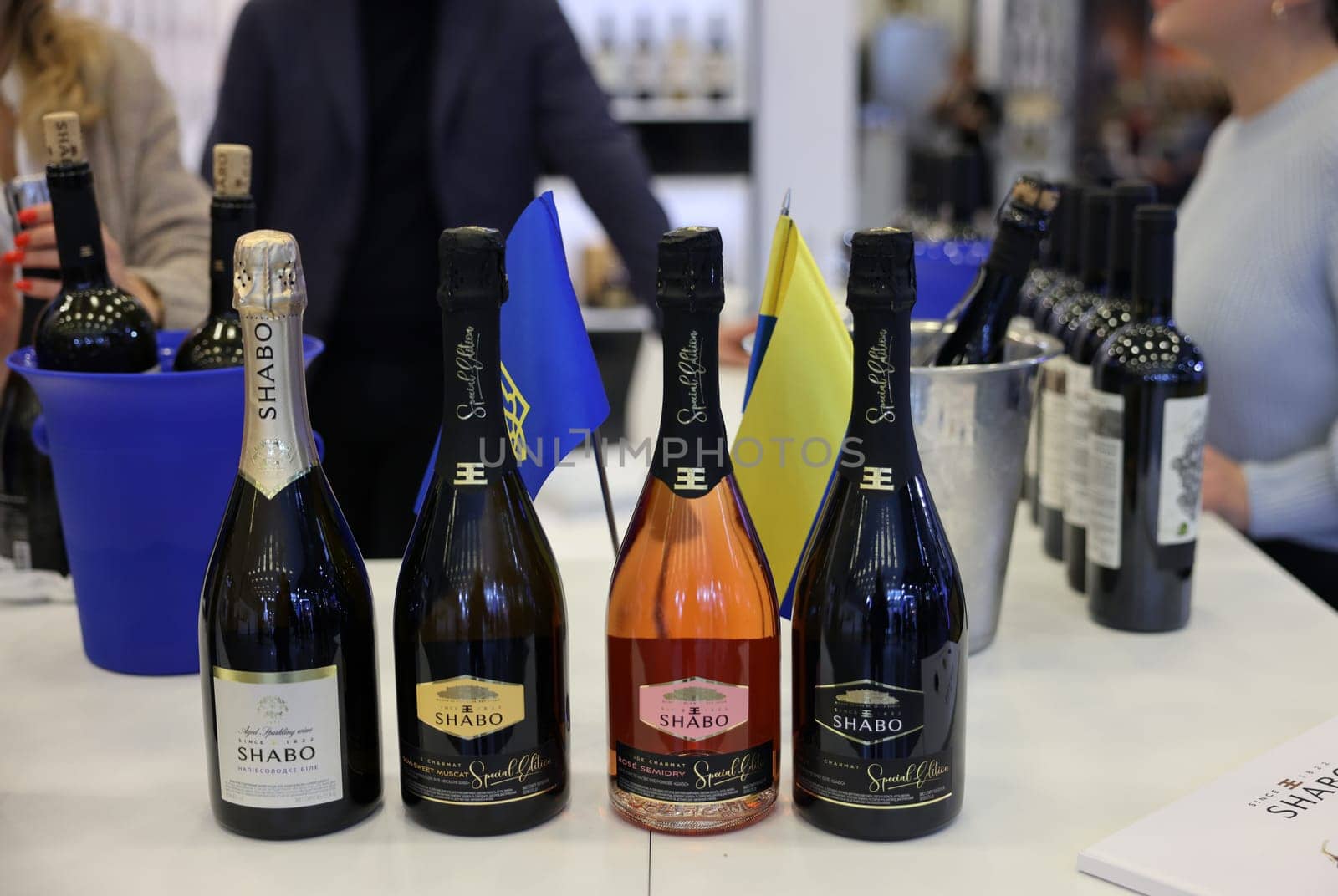 Cracow, Poland - November 17, 2022: International Wine Trade Fair ENOEXPO in Cracow. Producers of wine from all around the world meet the importers distributors and representatives.