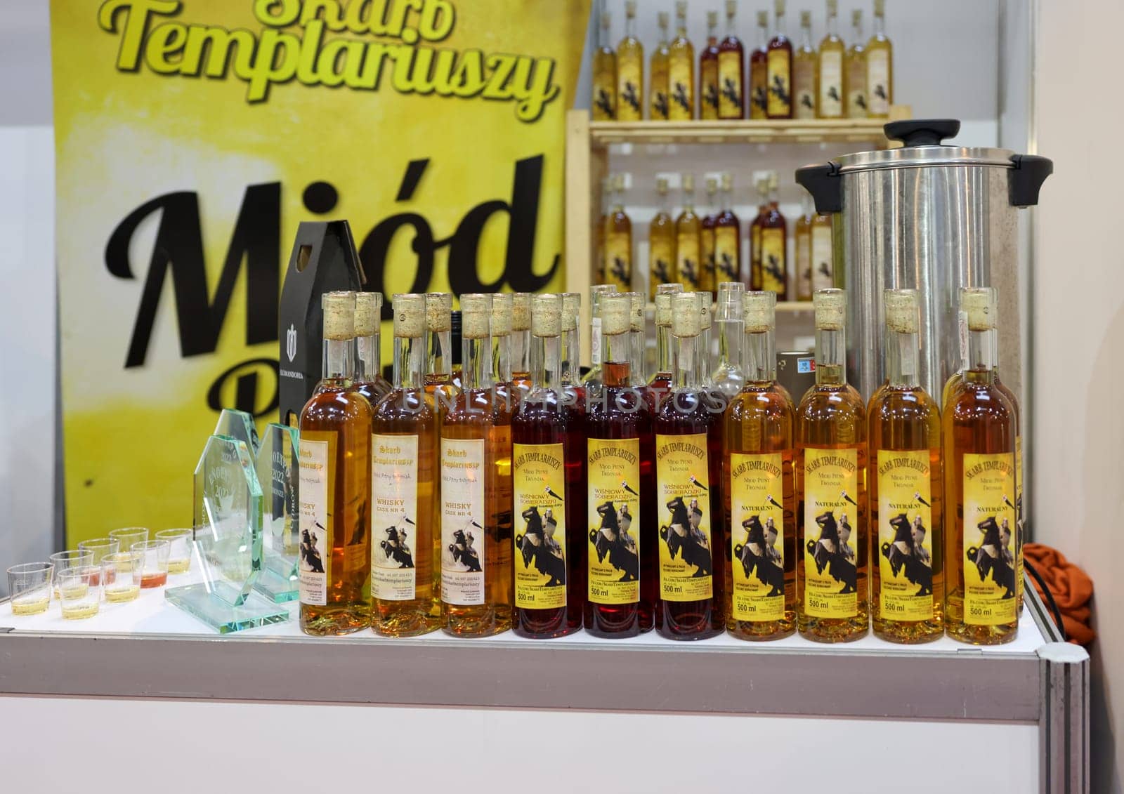 Cracow, Poland - November 17, 2022: International Wine Trade Fair ENOEXPO in Cracow. Producers of wine from all around the world meet the importers distributors and representatives.