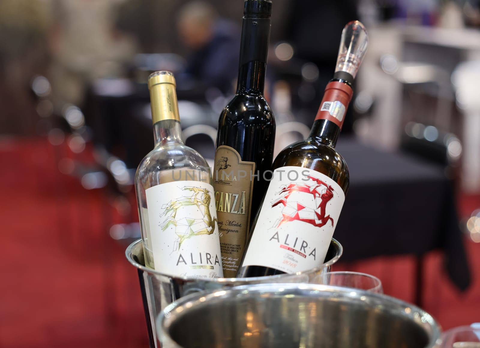 Cracow, Poland - November 17, 2022: International Wine Trade Fair ENOEXPO in Cracow. Producers of wine from all around the world meet the importers distributors and representatives.