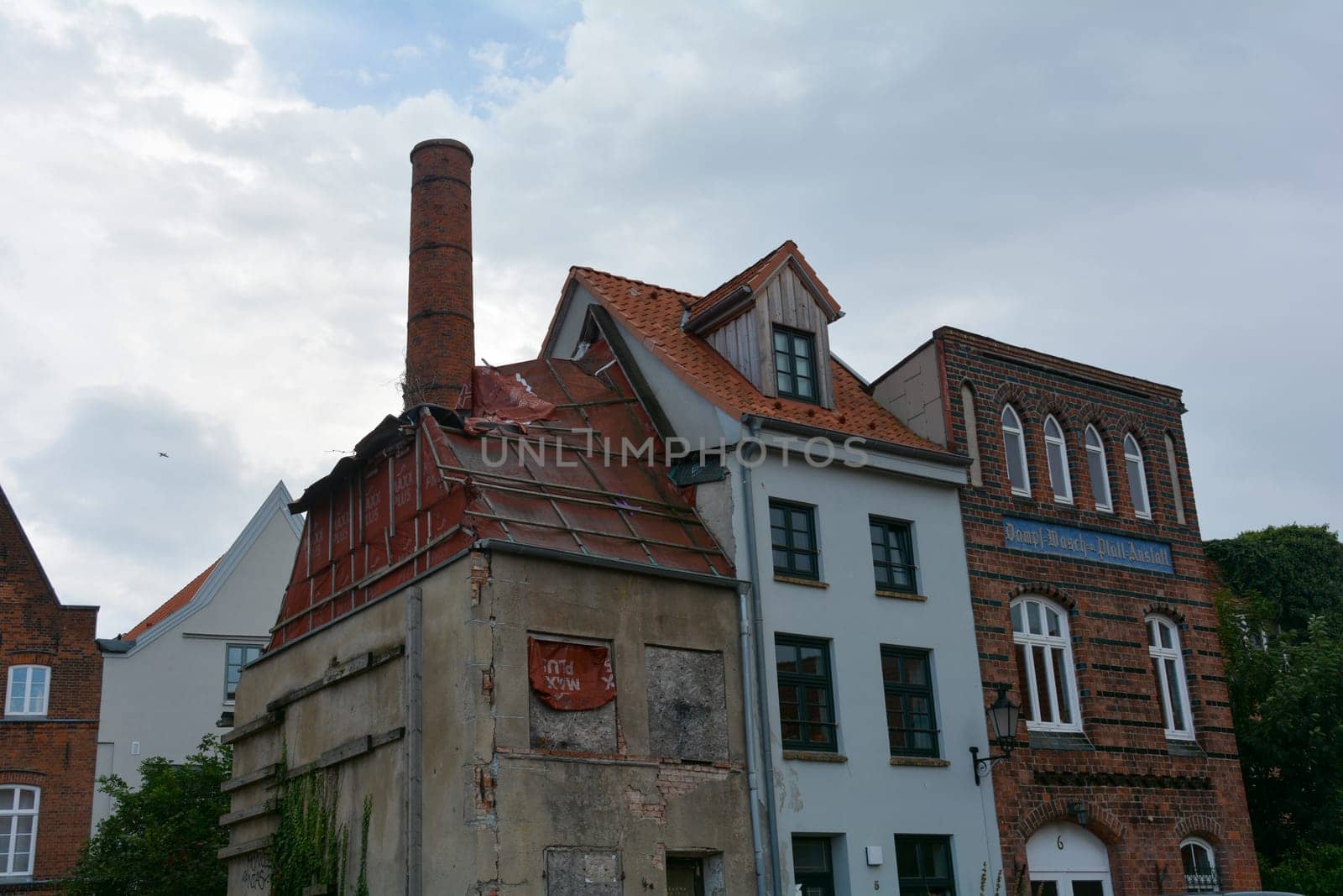Wismar, Germany, September 10, 2022 - House in the historic Hanseatic city of Wismar, on the Baltic Sea coast of Mecklenburg-West Pomerania in Germany