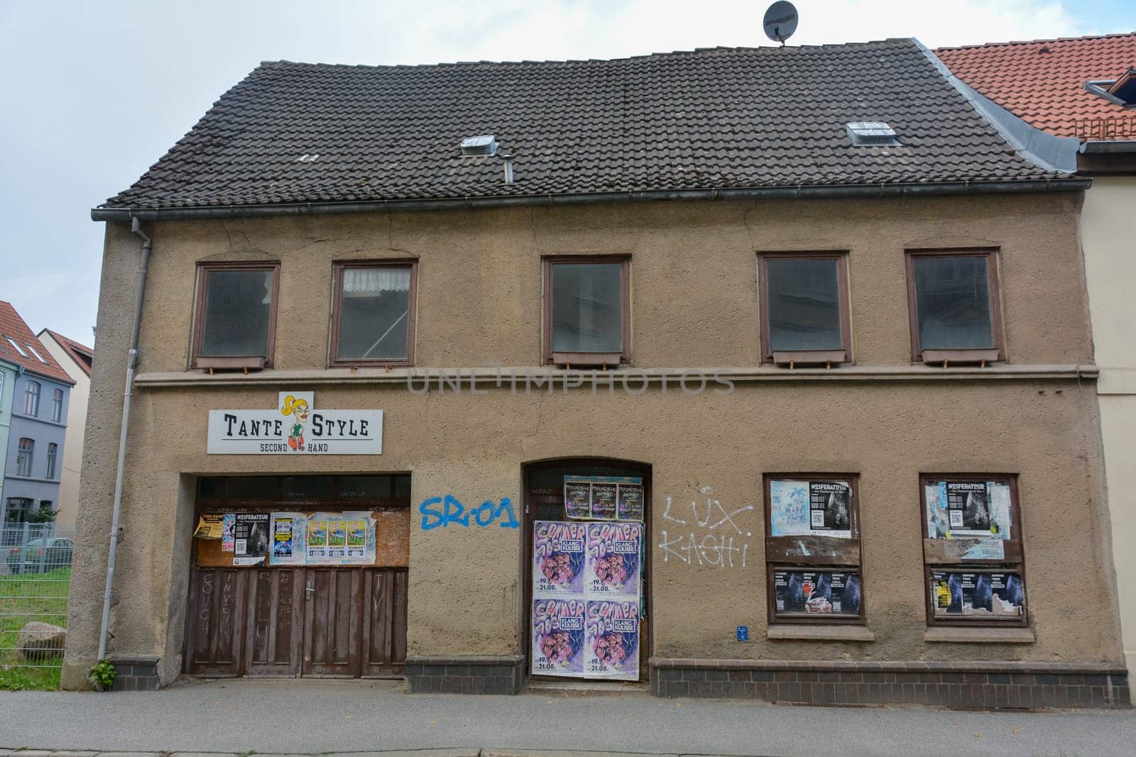 Wismar, Germany, September 10, 2022 - House in the historic Hanseatic city of Wismar, on the Baltic Sea coast of Mecklenburg-West Pomerania in Germany