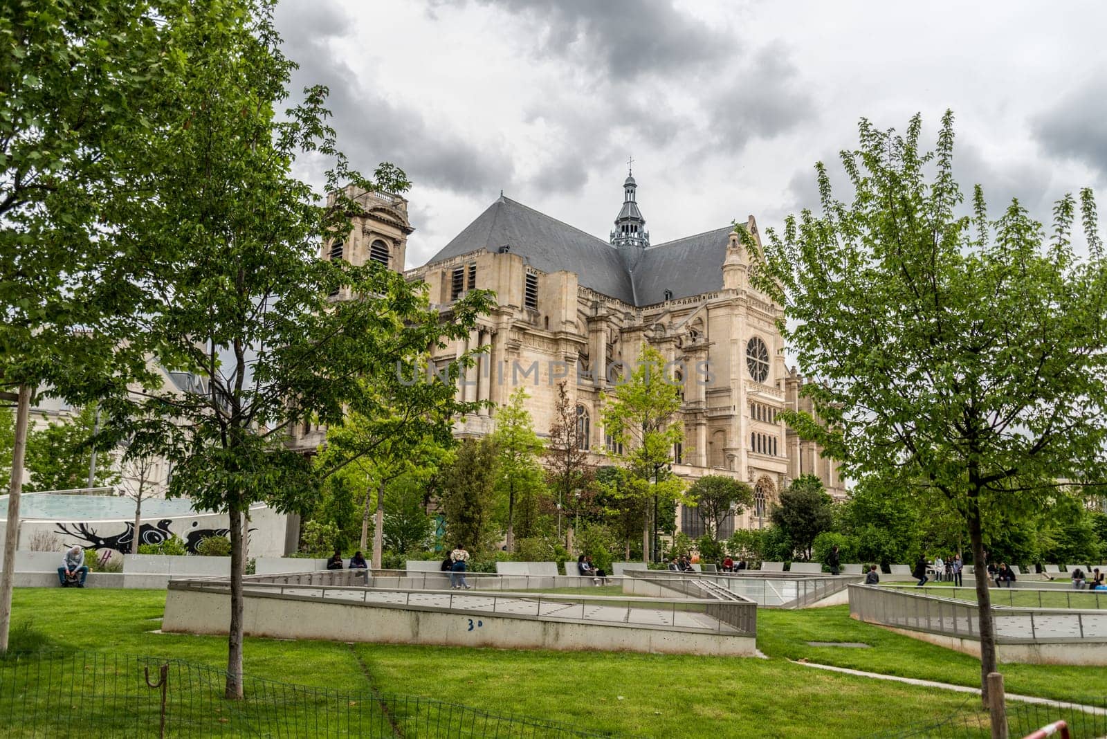 Beautiful gothic church Saint Eustache in Paris, France