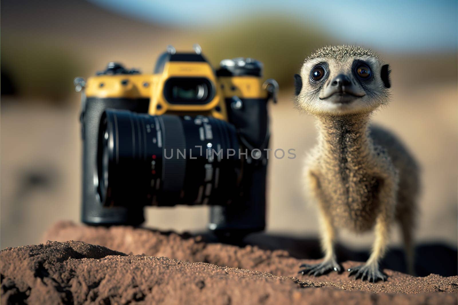 Camera and a meerkat.
