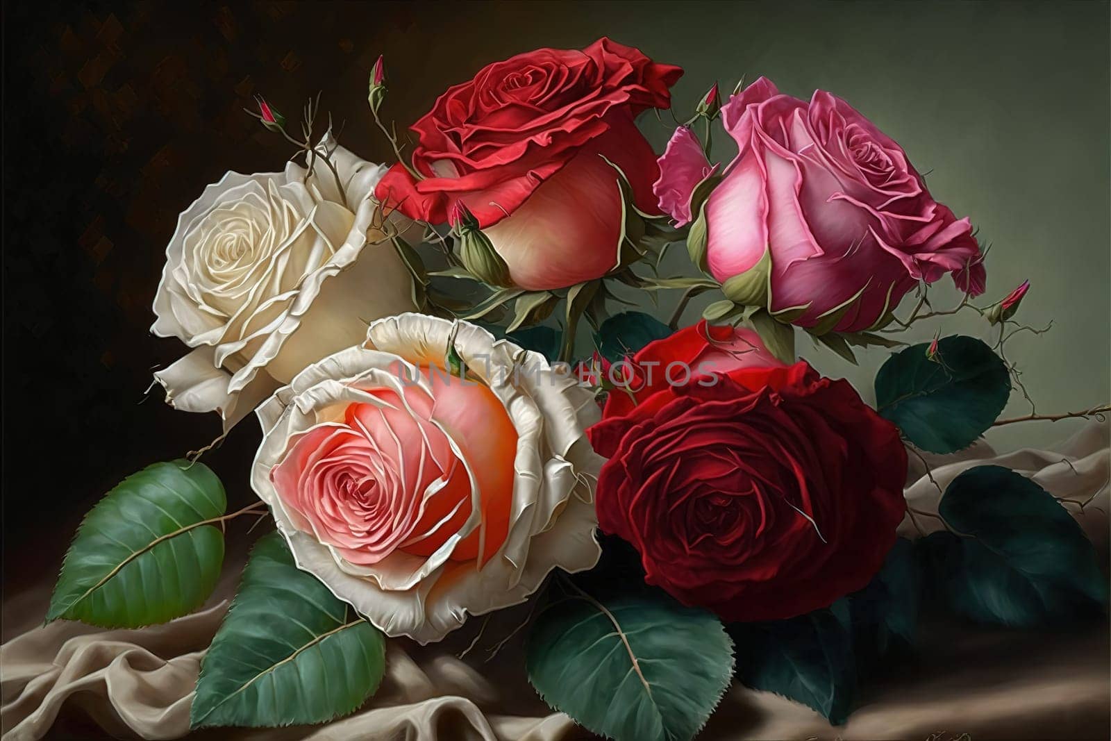 bouquet of roses for Valentine's Day.