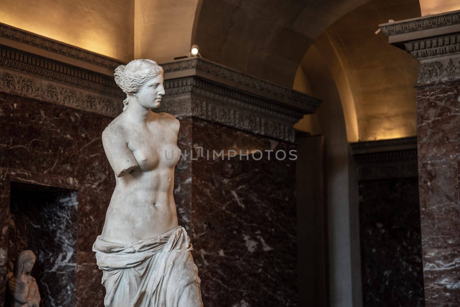 Famous Venus of Milo in the Louvre museum in Paris, France