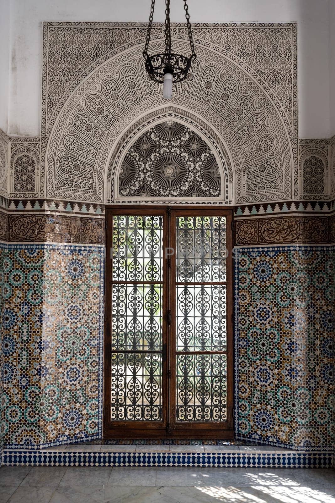Beautiful wall decoration in the Grande Mosquee de Paris, France