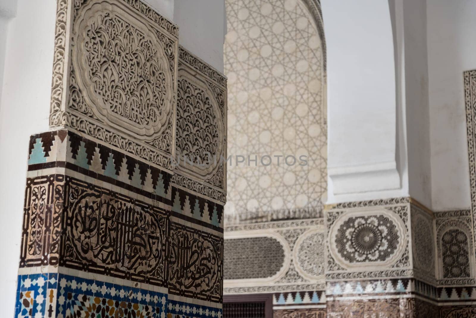 Beautiful wall decoration in the Grande Mosquee de Paris, France