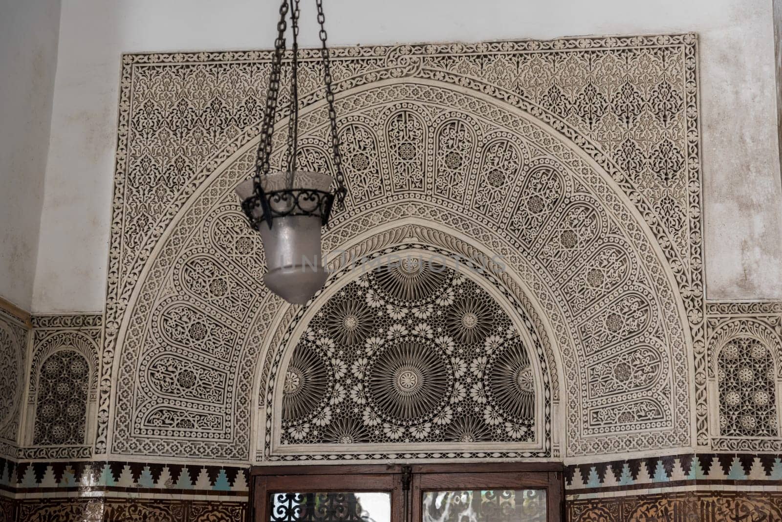 Beautiful wall decoration in the Grande Mosquee de Paris, France