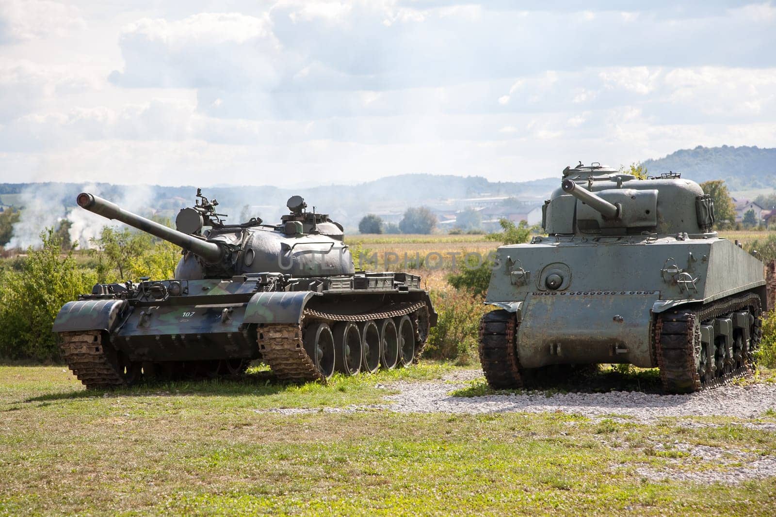 Old abandoned tanks, after the war in Croatia