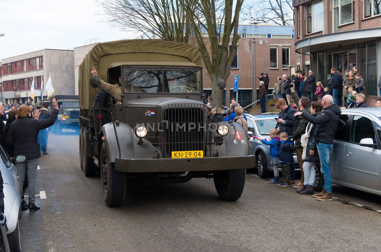 Military parade by "keep them rolling"", a foundation who maintains military vehicles with the purpose of keeping the 2nd WW memories alive"