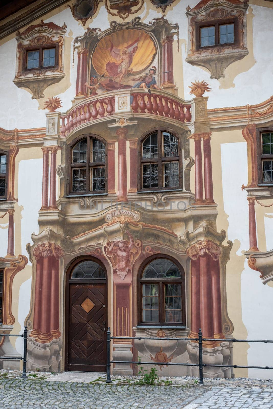 Fresco Paintings of an old House in Downtown Oberammergau, Bavaria, Germany
