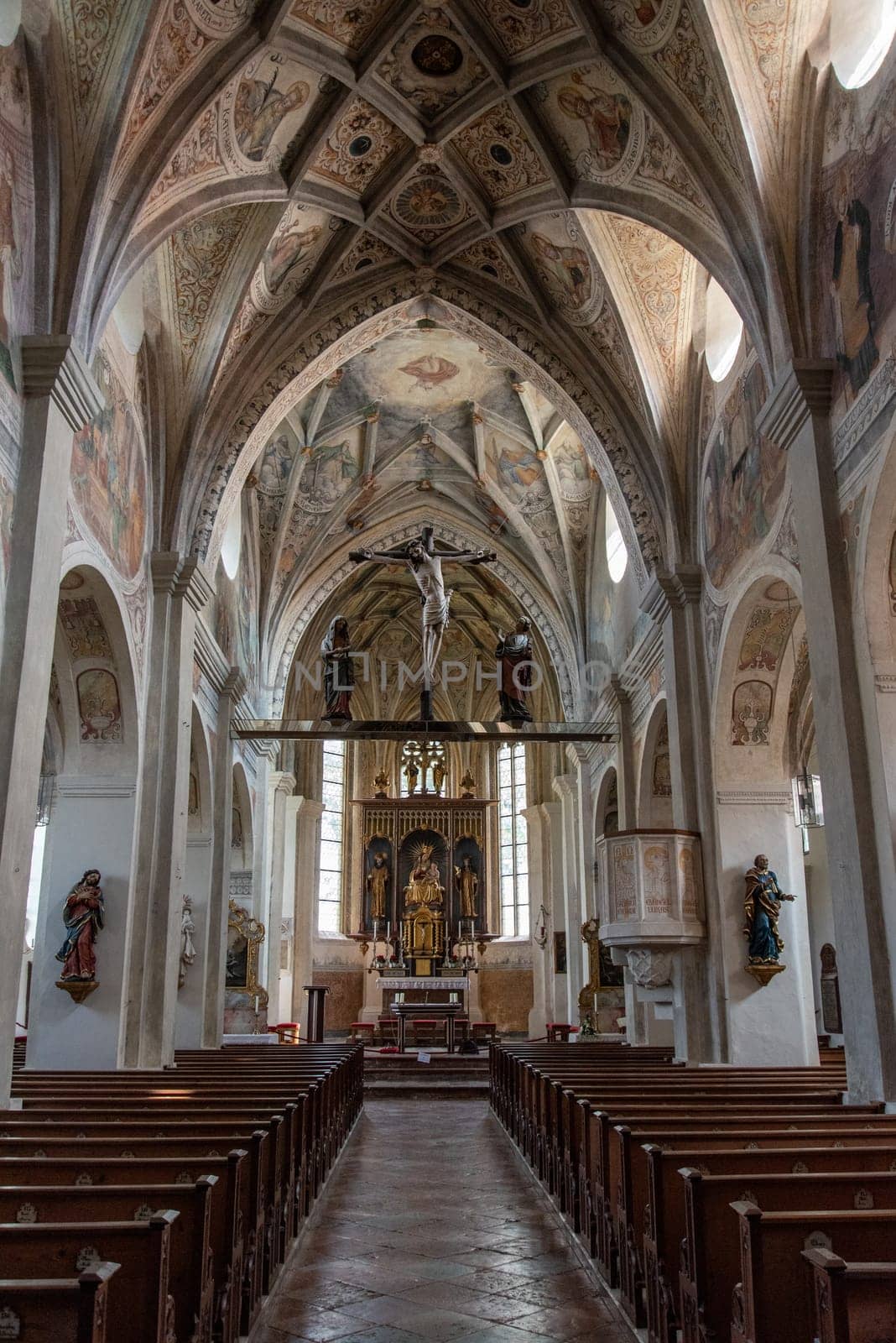 Interior of church Lambert at former monastery Seeon in Bavaria, Germany